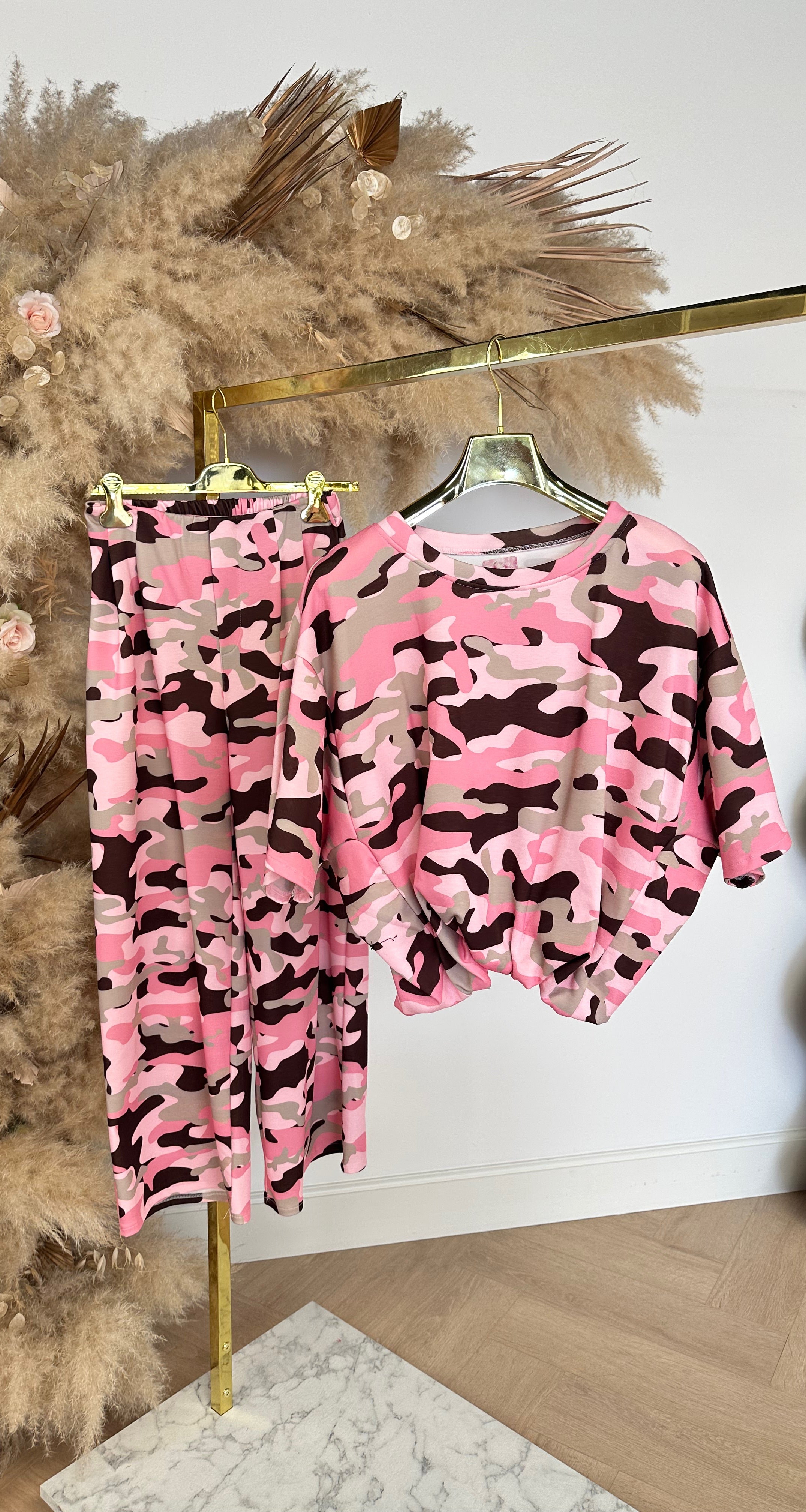 NEW CAMOUFLAGE TWO PIECE SET PINK