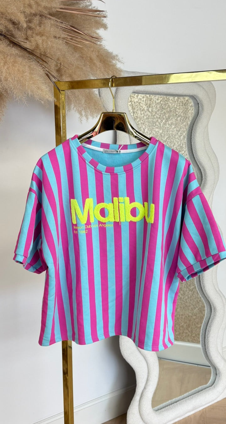 MALIBU STRIPE SHIRT 20614 MINT/PINK