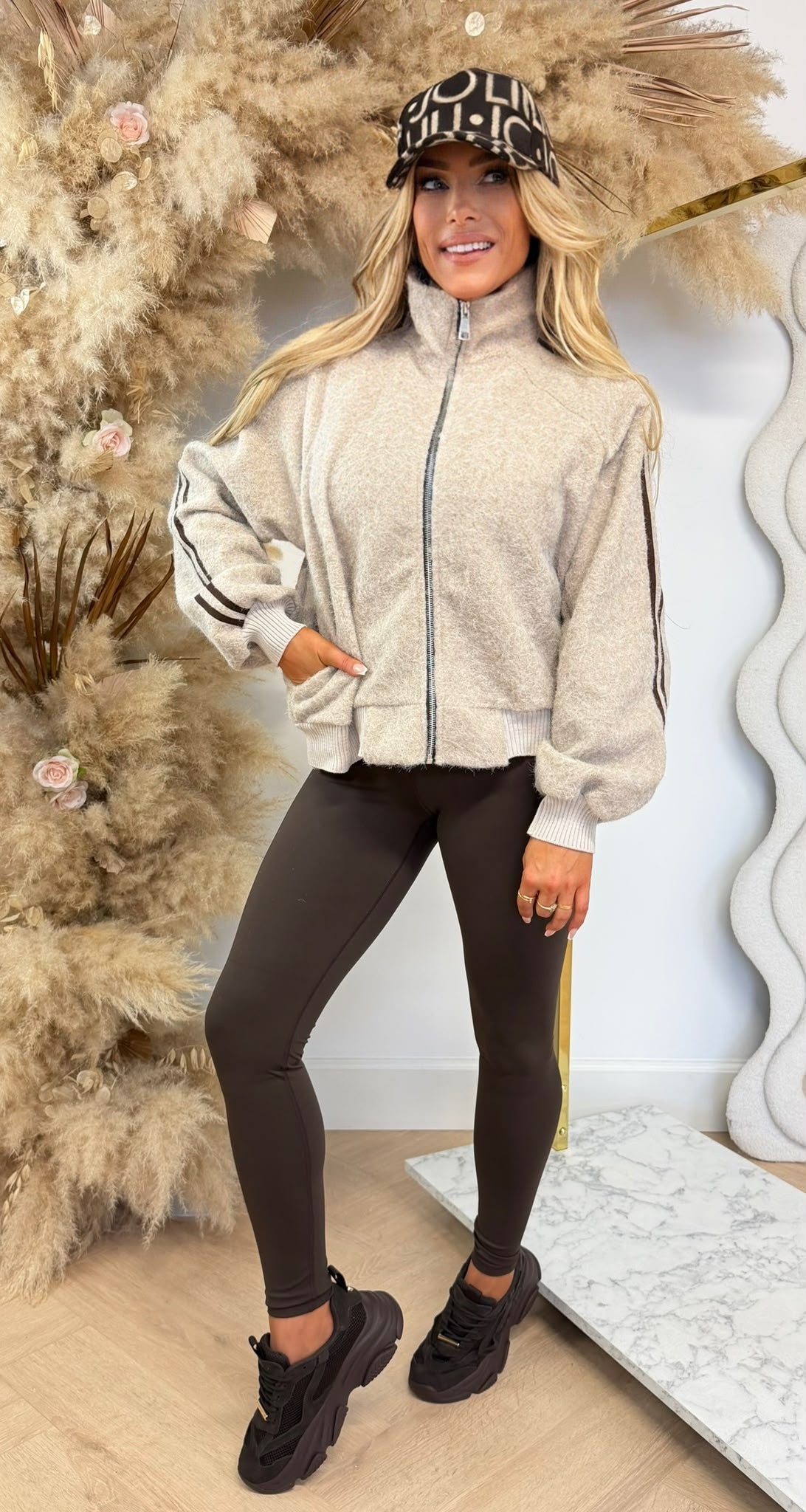 STRIPY VILT JACKET BEIGE