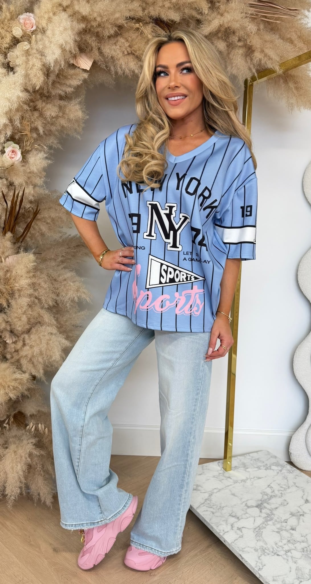 REBEL SPORTS BASEBALL SHIRT BLUE