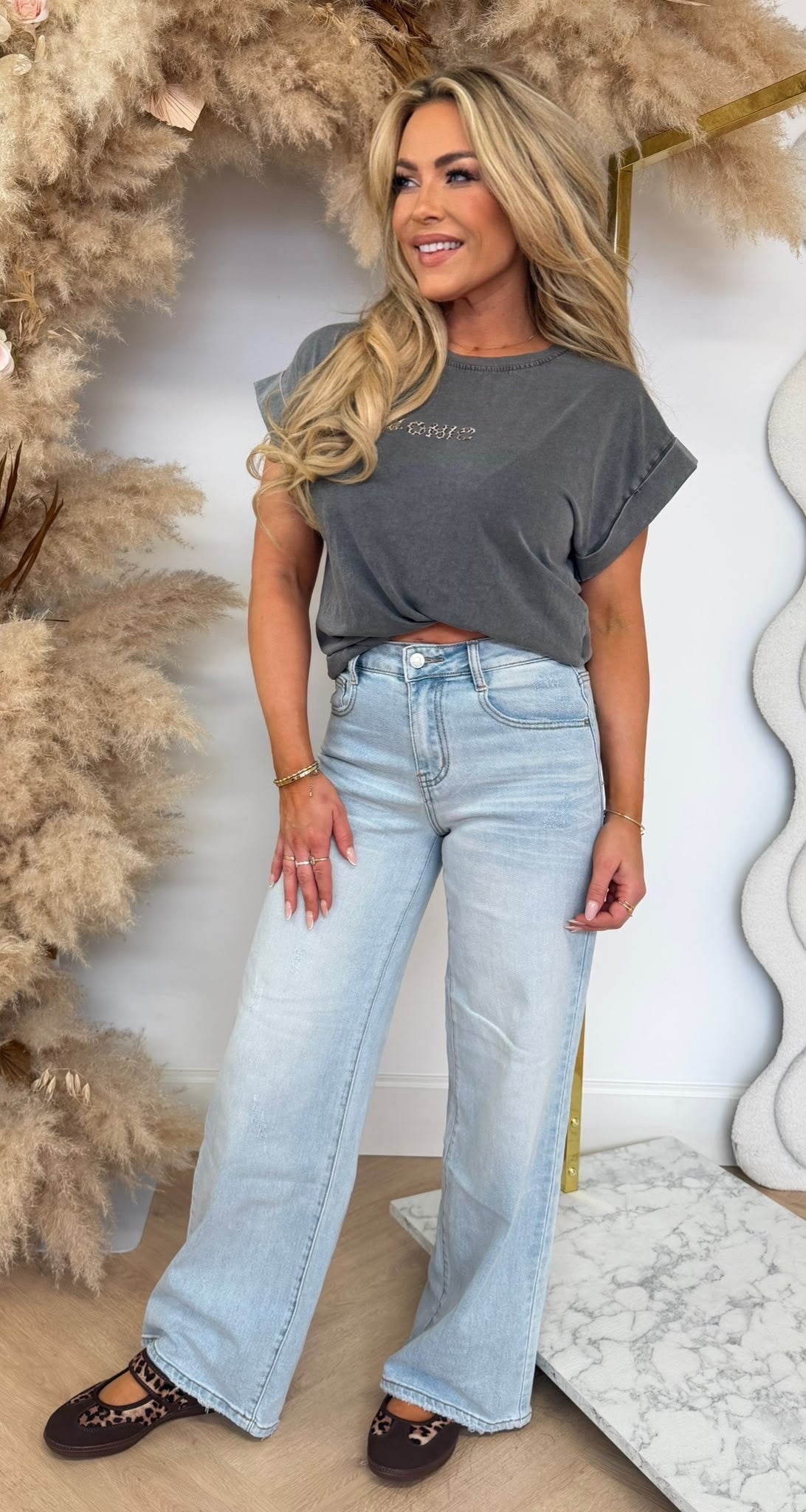 LITTLE ICONIC LEO TEE 690010-220 GREY