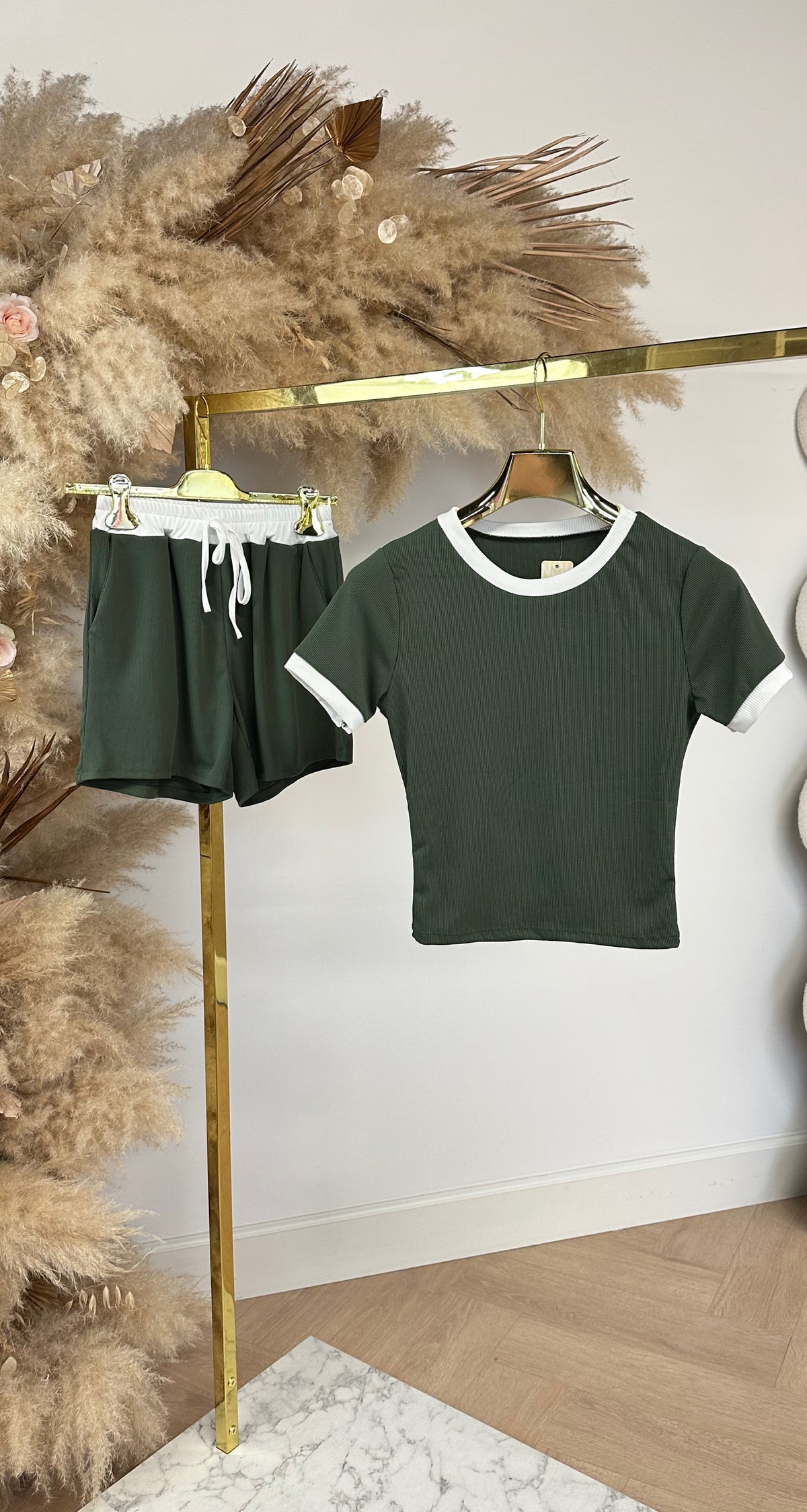 LIZE SMALL RIB SETJE ARMYGREEN