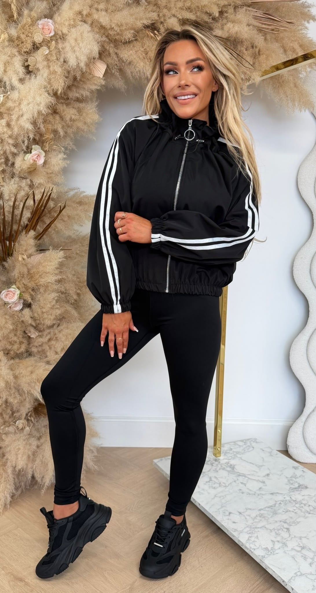 RHODE NEW STRIPED JACKET BLACK