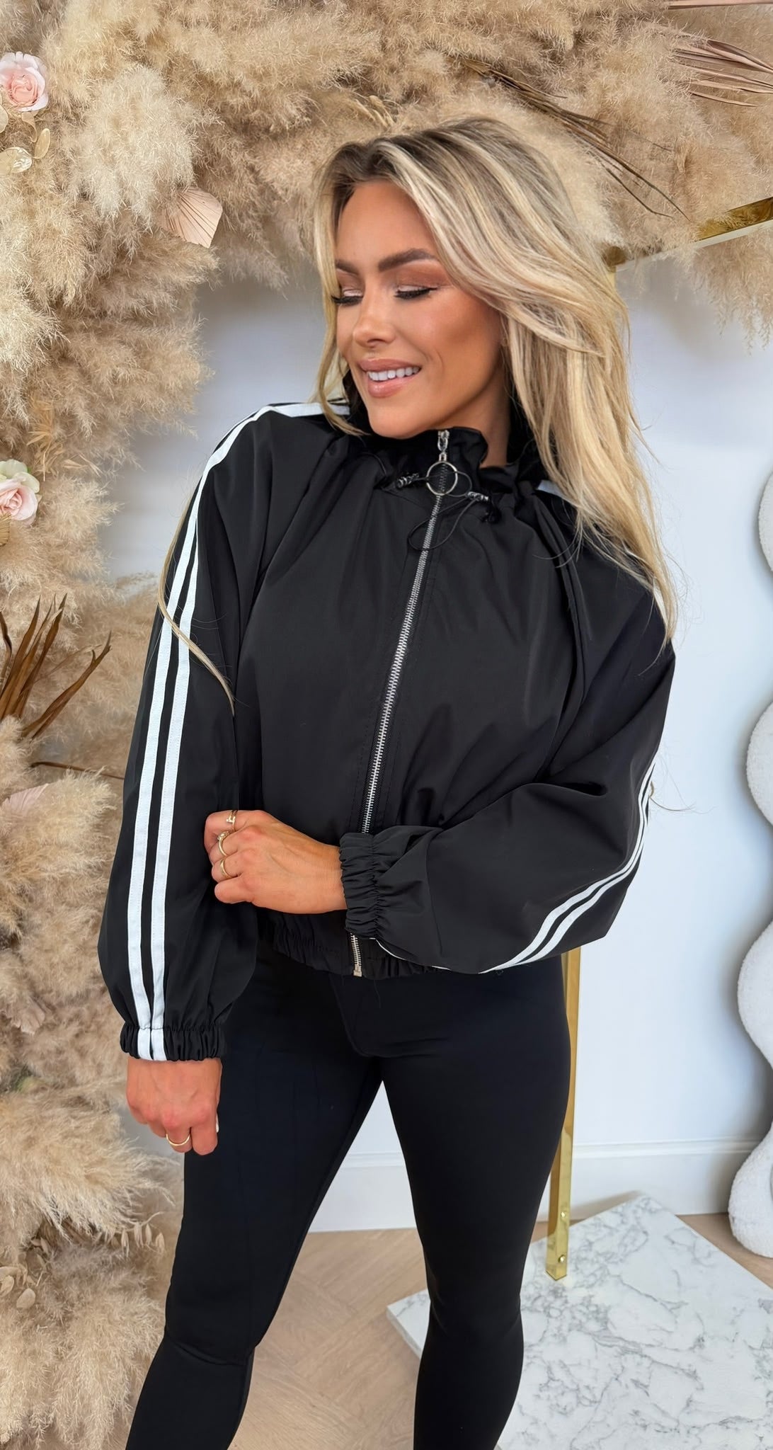 RHODE NEW STRIPED JACKET BLACK