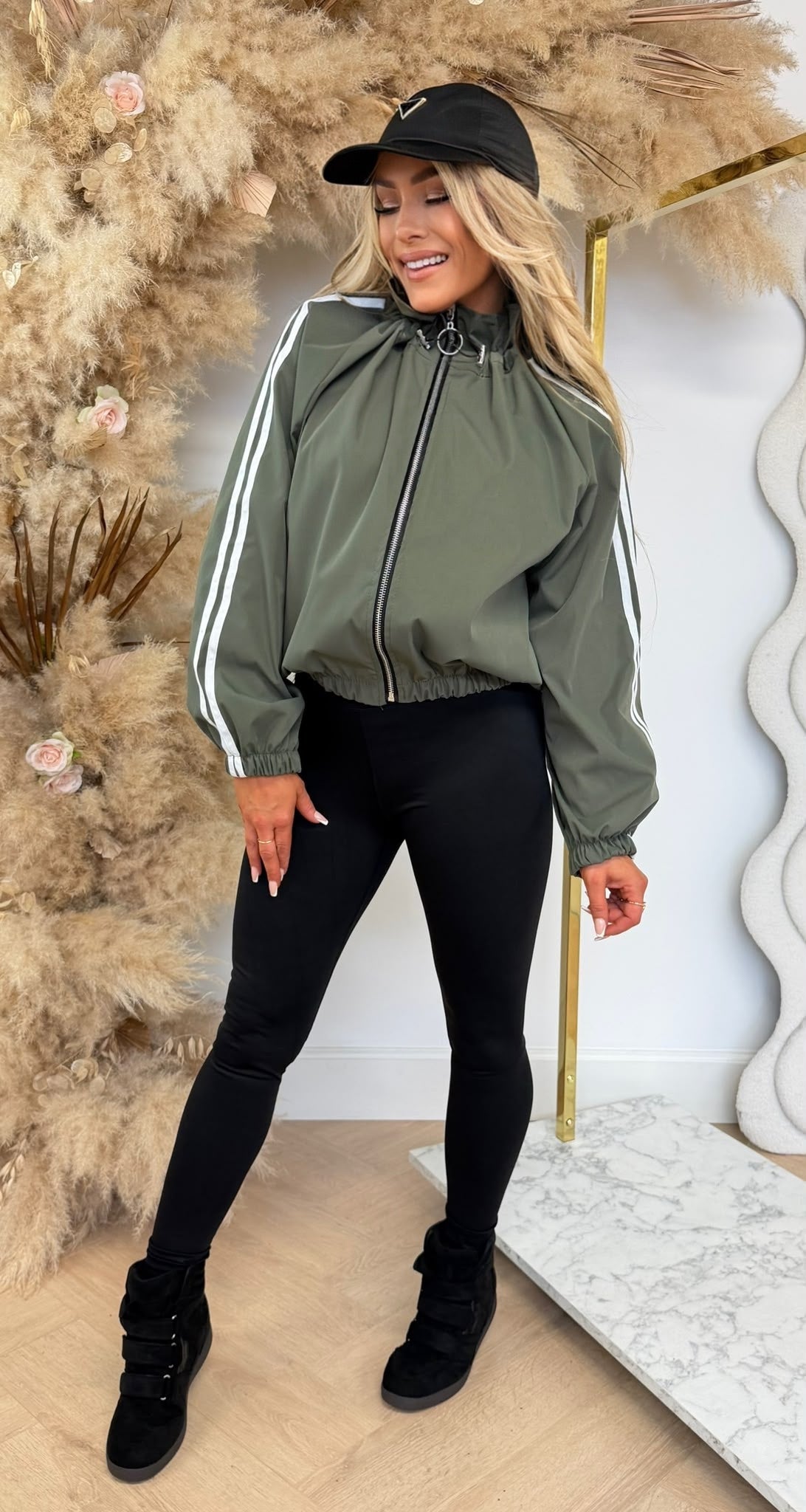 RHODE NEW STRIPED JACKET OLIVE