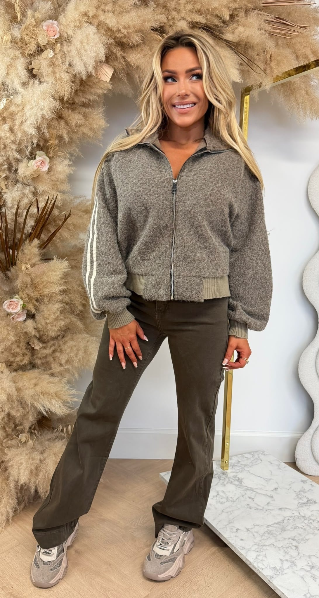 STRIPY VILT JACKET TAUPE