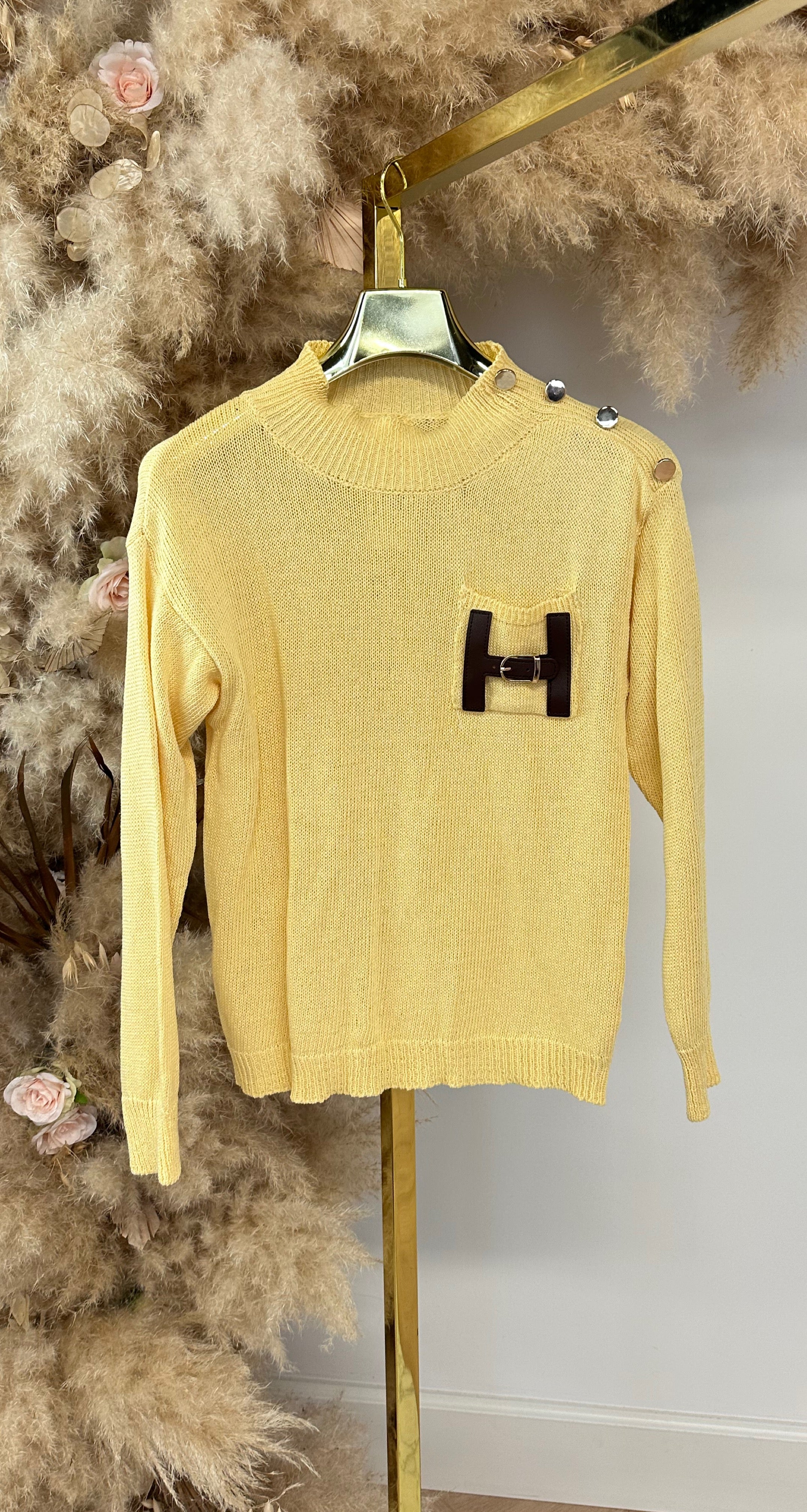 H KNITTED BUTTON TRUI YELLOW