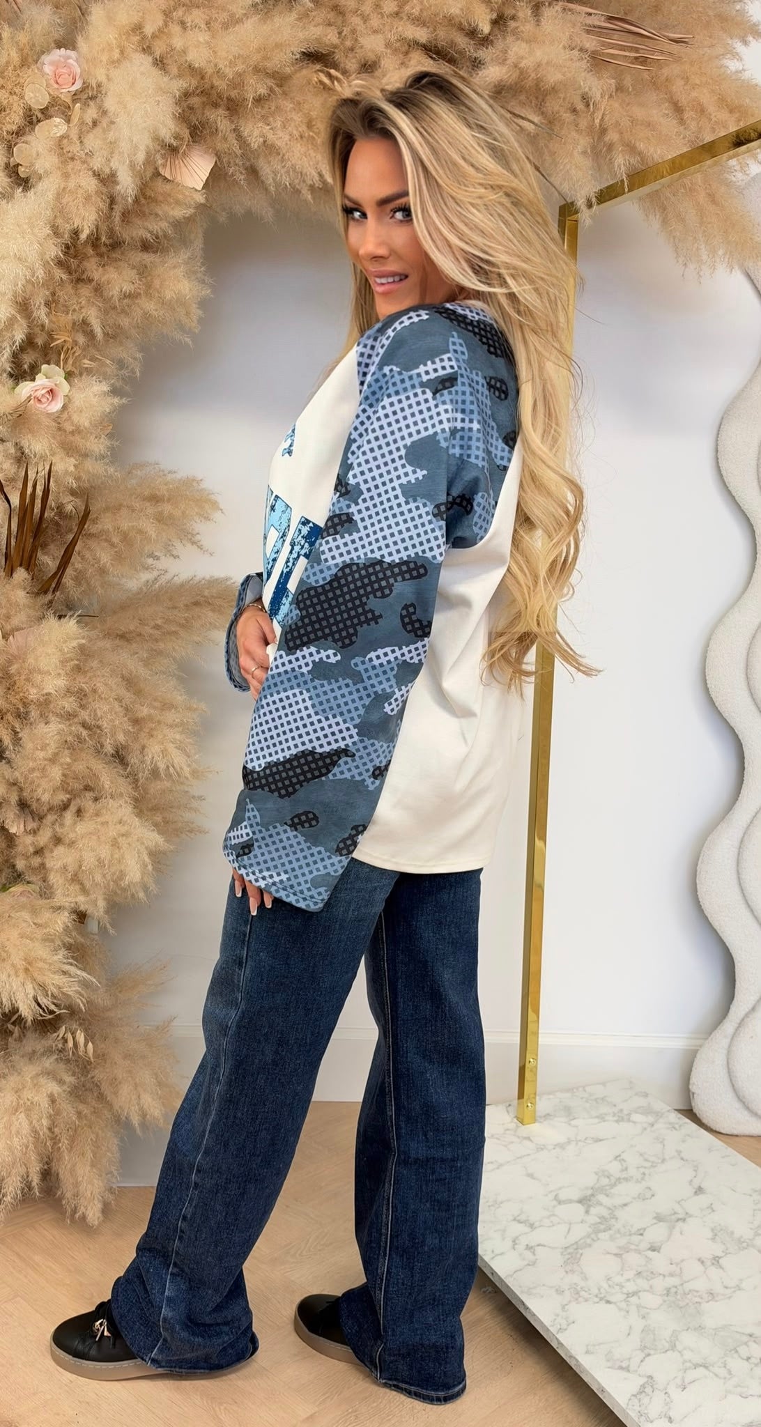 SIGNATURE PRINTED LONGSLEEVE BLUE