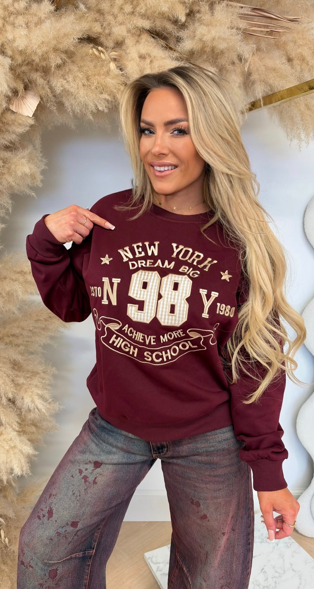 NEW YORK 98 SWEATER 8011654 BORDEAUX