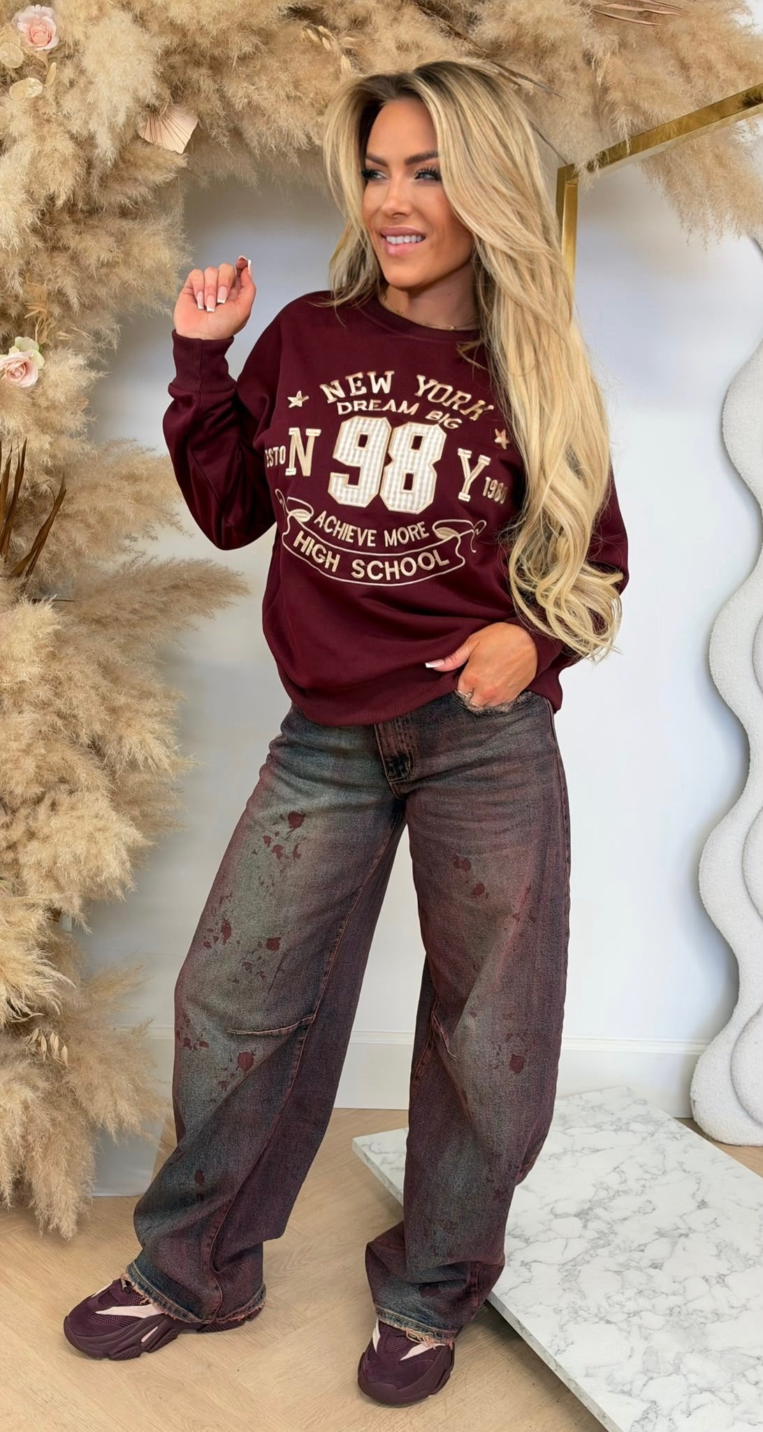 NEW YORK 98 SWEATER 8011654 BORDEAUX
