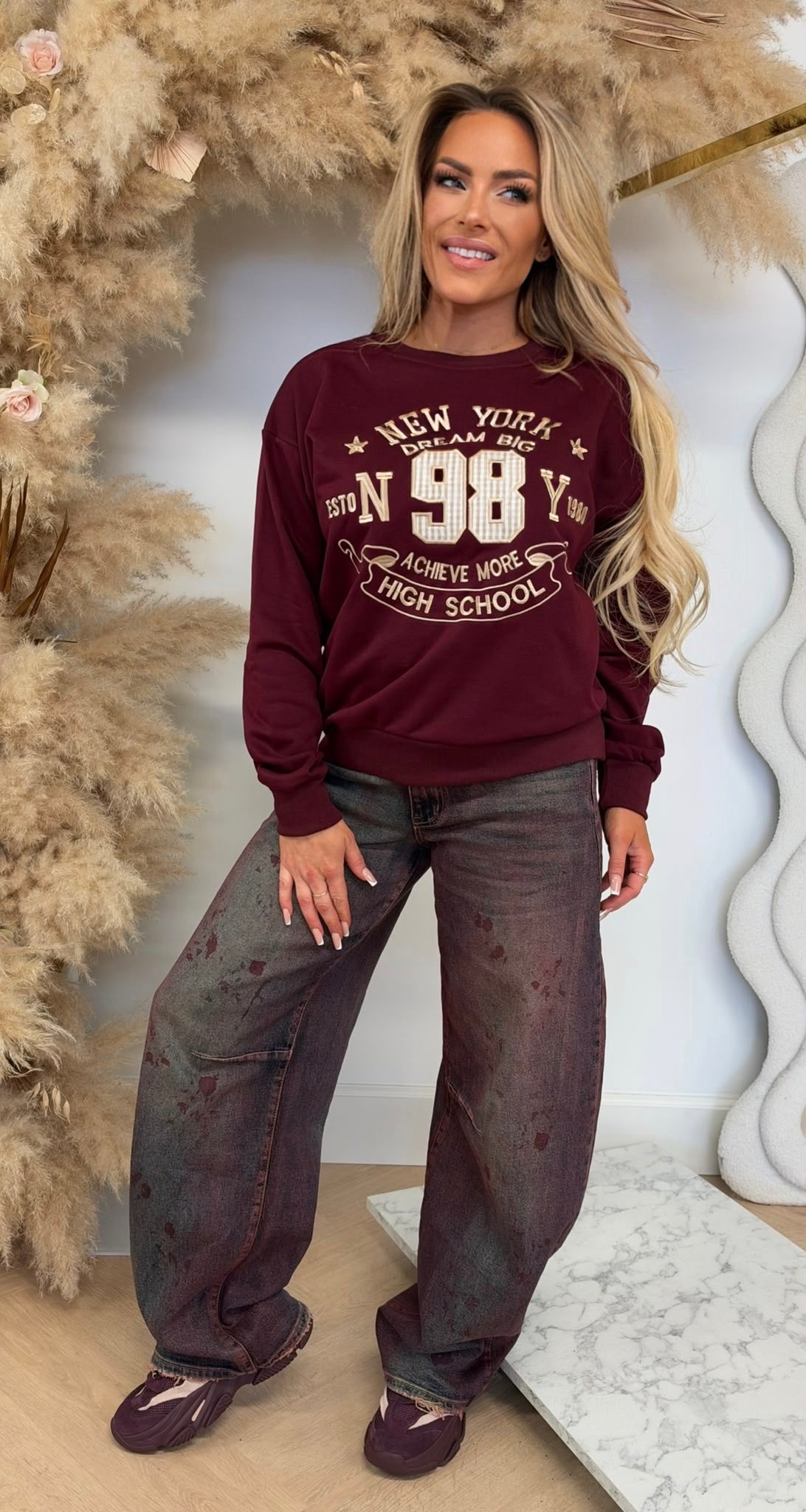 NEW YORK 98 SWEATER 8011654 BORDEAUX