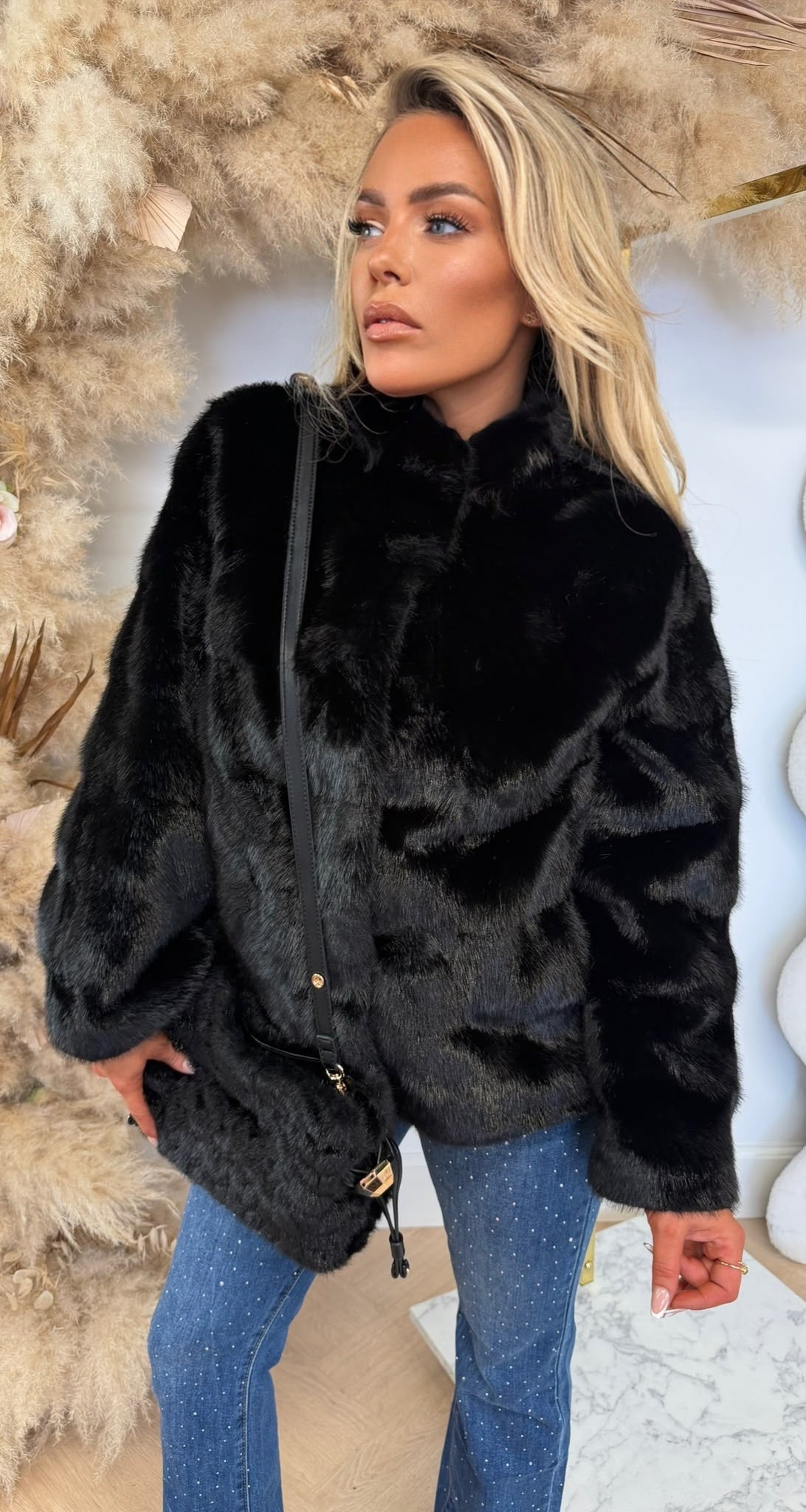 MILANO FAKE FUR JACKET 8782 BLACK