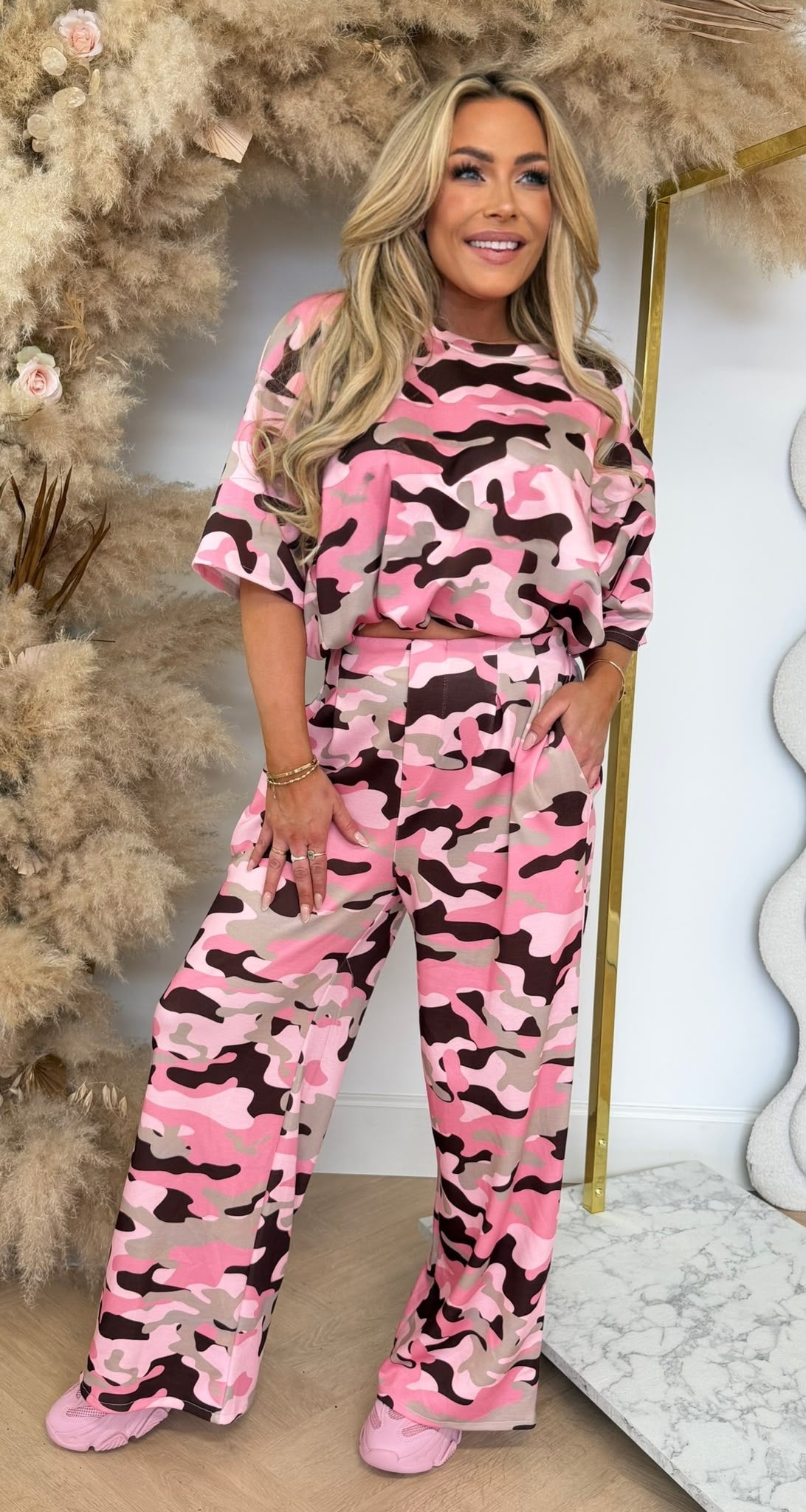 NEW CAMOUFLAGE TWO PIECE SET PINK