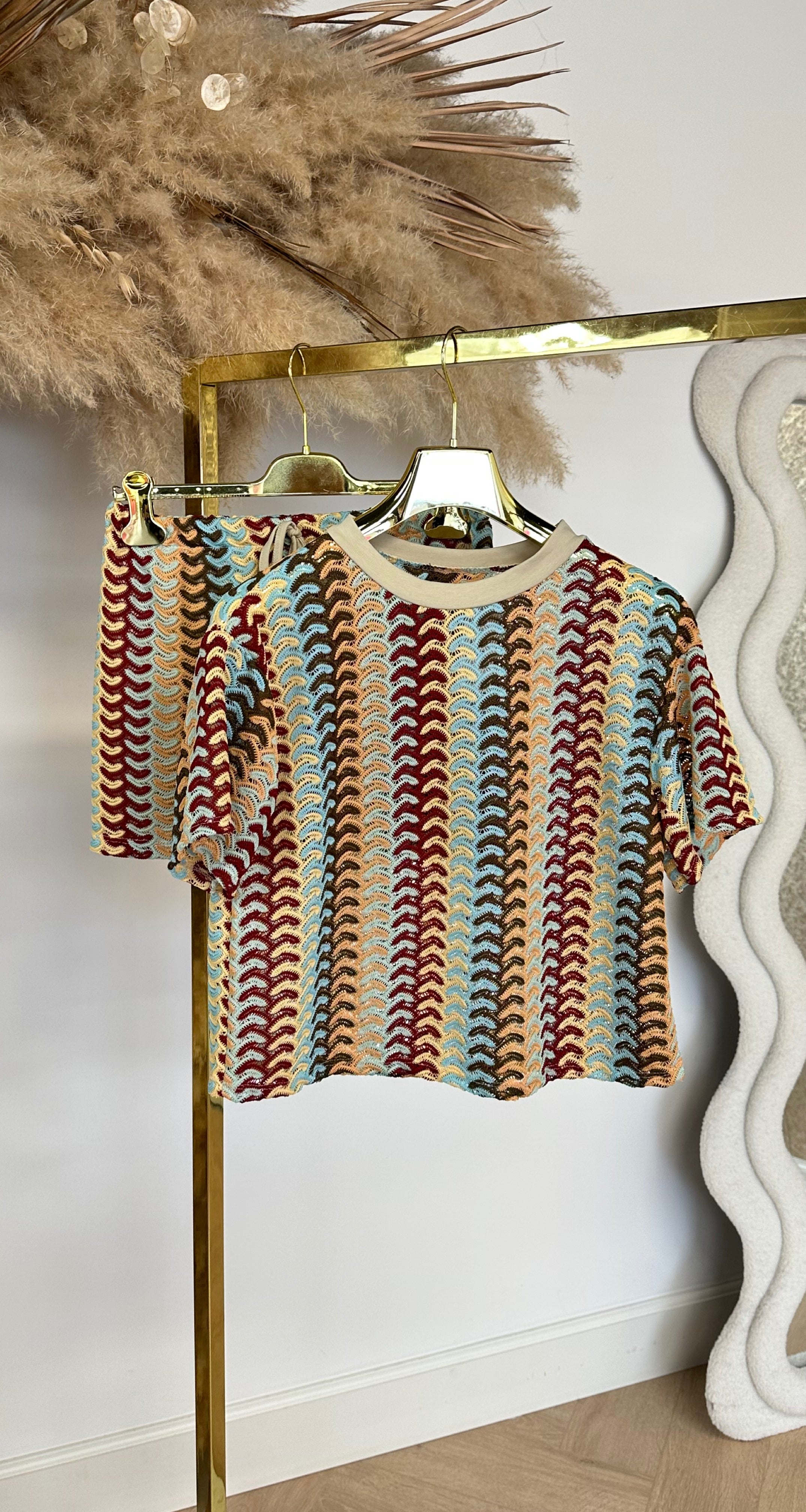 MELLE MESH SET BEIGE