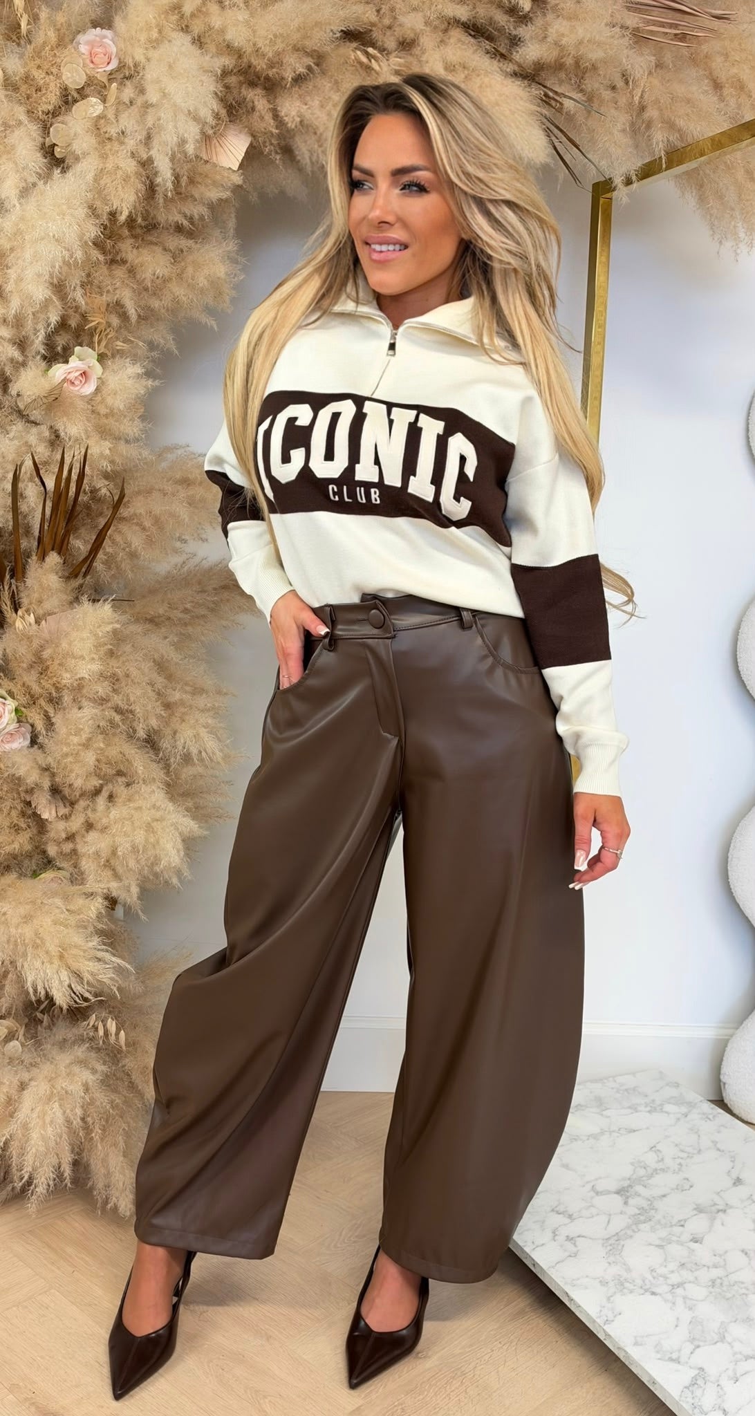ICONIC ZIP SWEAT 1067 BEIGE