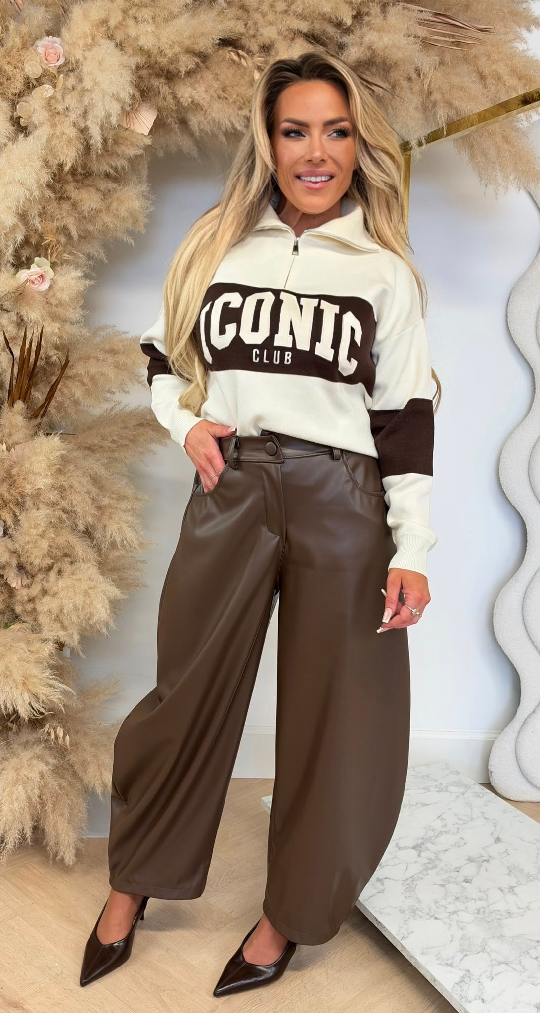 ICONIC ZIP SWEAT 1067 BEIGE
