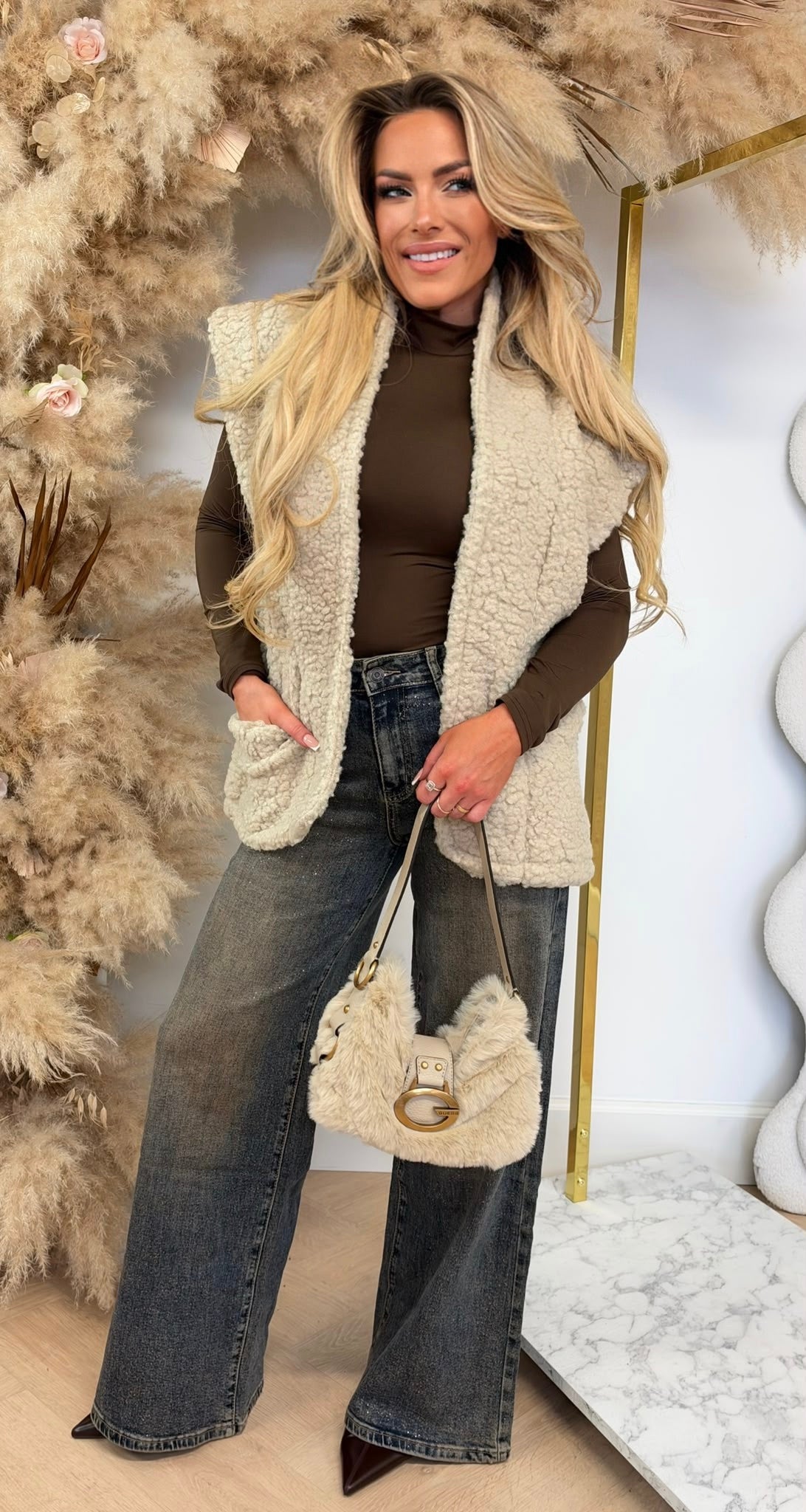 TEDDY GILET LIGHTBEIGE