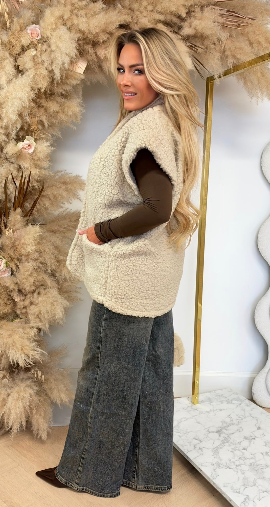 TEDDY GILET LIGHTBEIGE