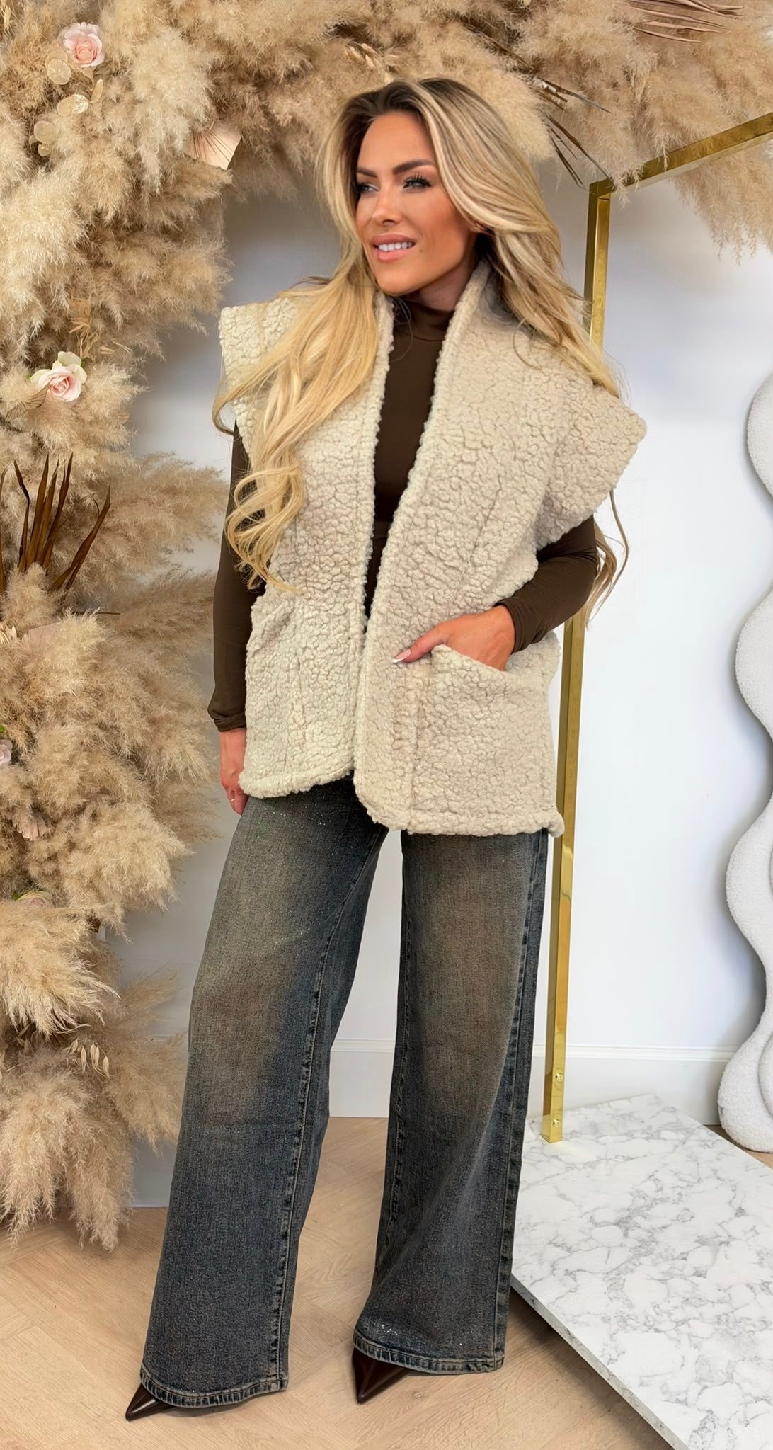 TEDDY GILET LIGHTBEIGE