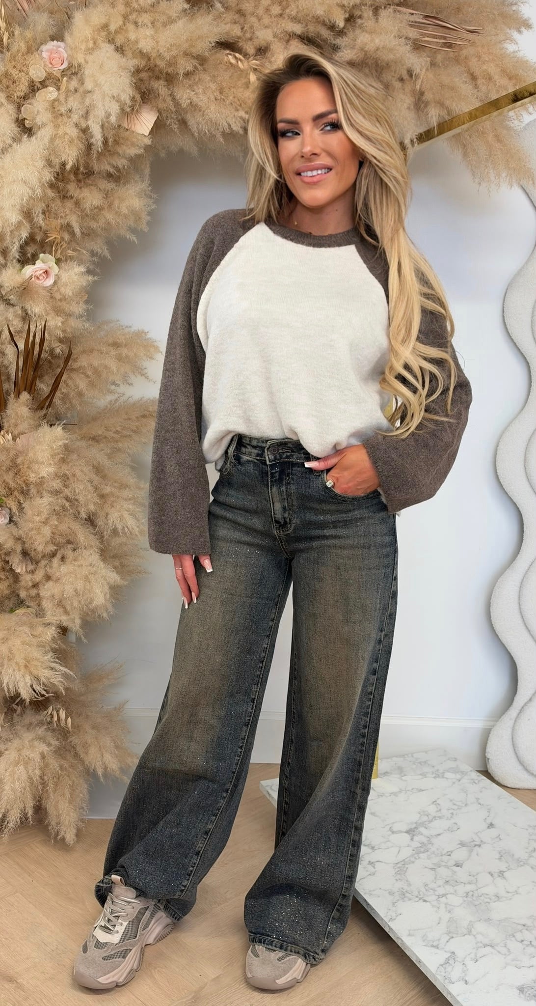 JAMIE WIDE SLEEVE KNIT TAUPE