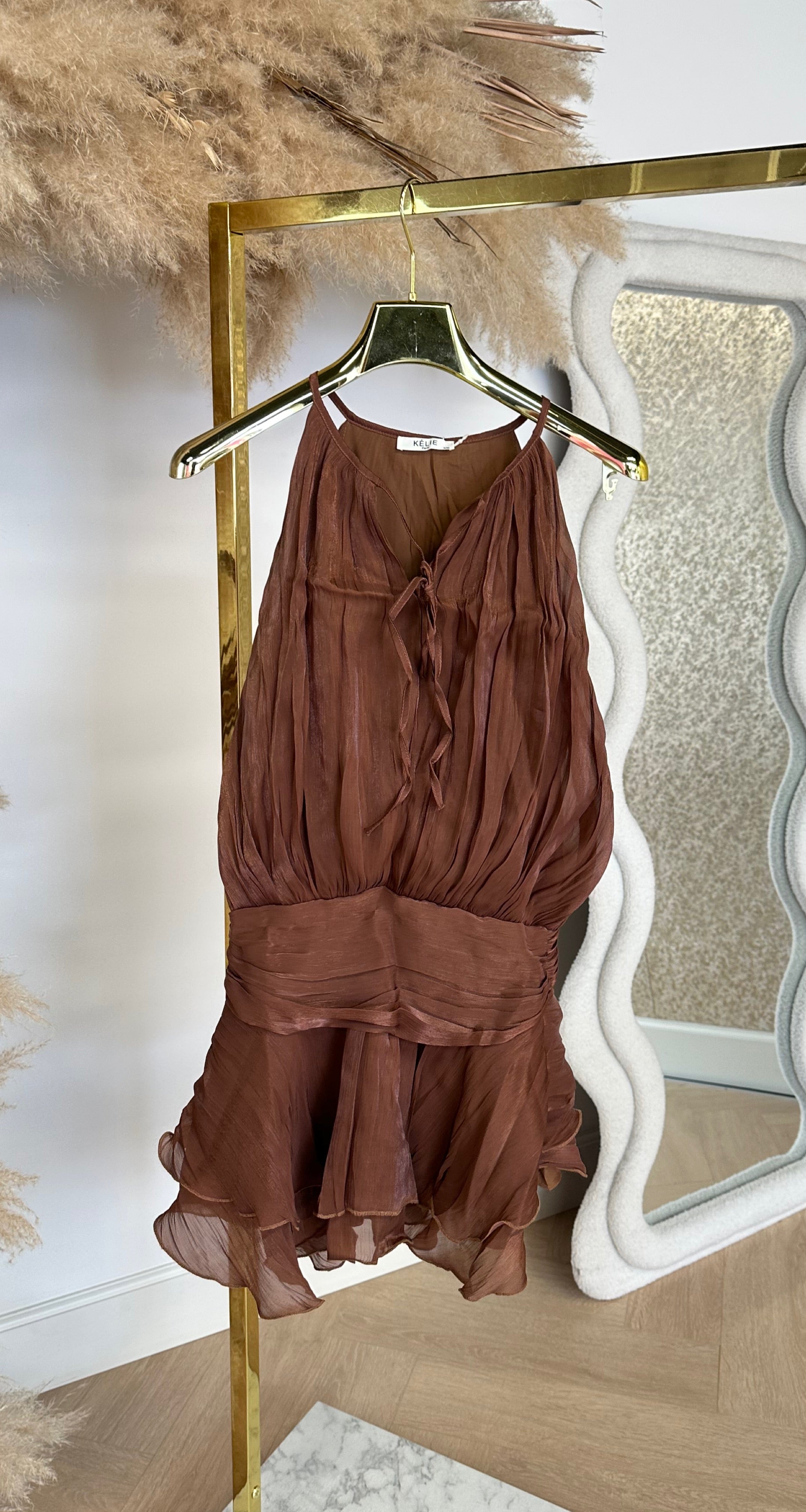 SHINING DRESS KJ-12 BROWN