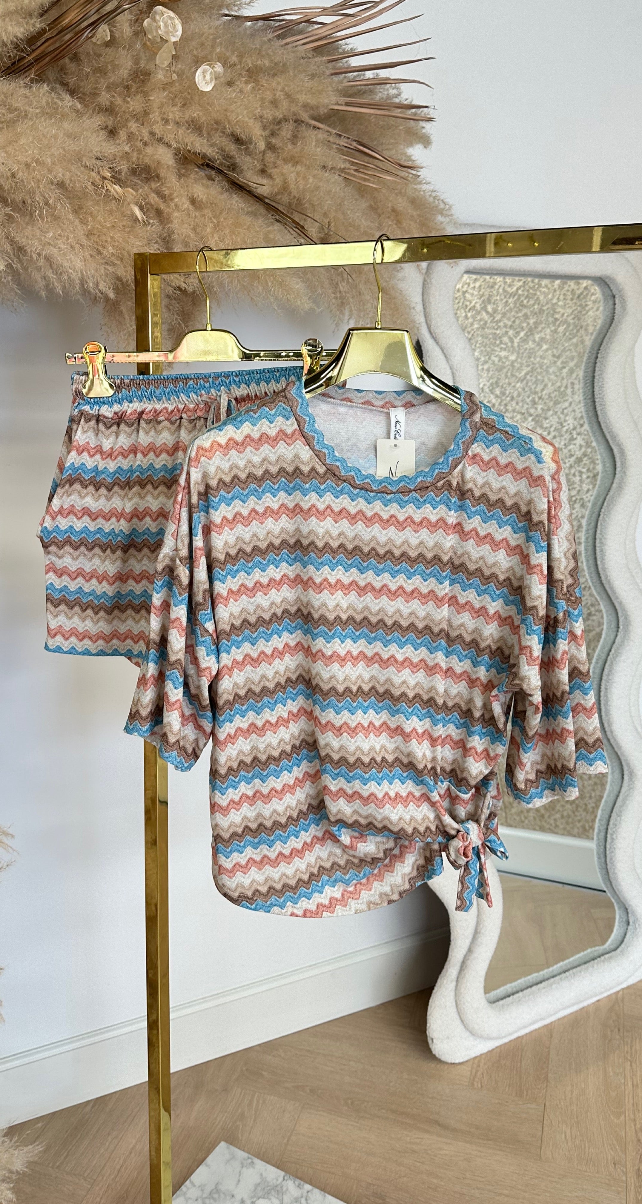 NEW KNOOP LUREX SET BEIGE