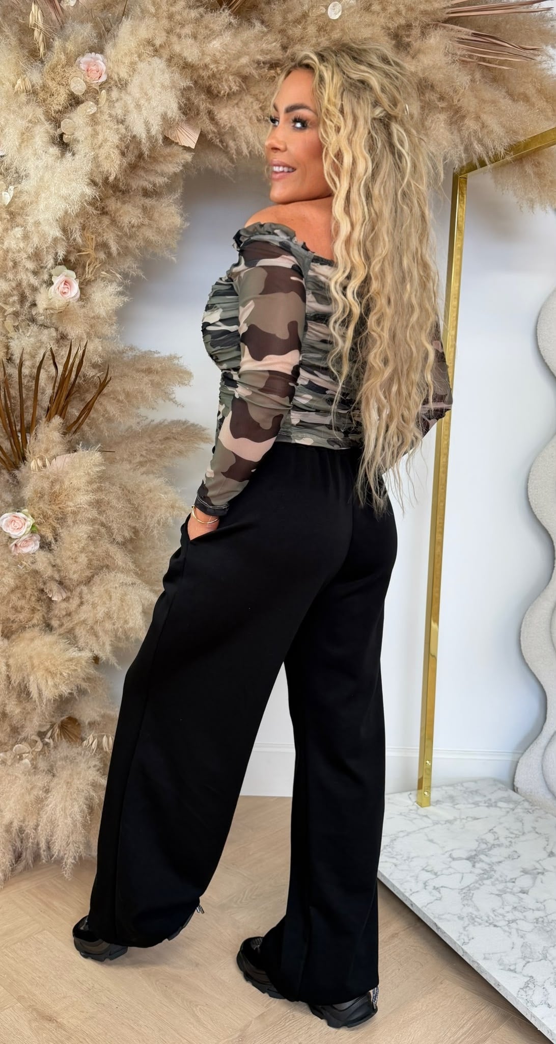 CROPPED CAMO MESH TOPJE 1081 CAMOUFLAGE