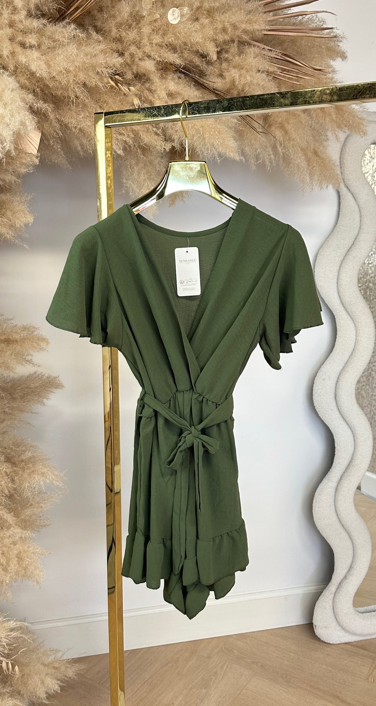 MOLLY RUFFLE PLAYSUIT ARMYGREEN