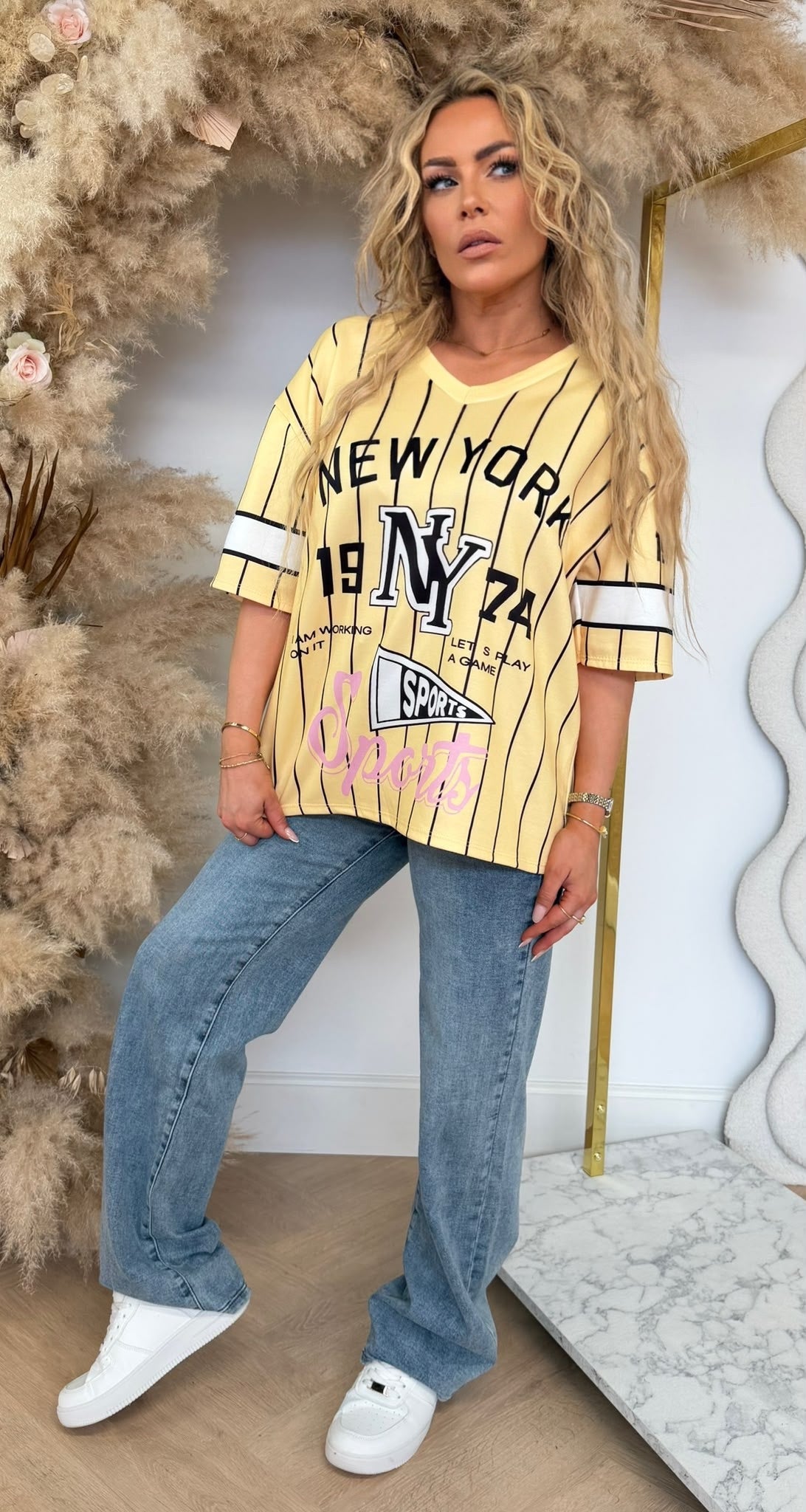 REBEL SPORTS BASEBALL SHIRT YELLOW