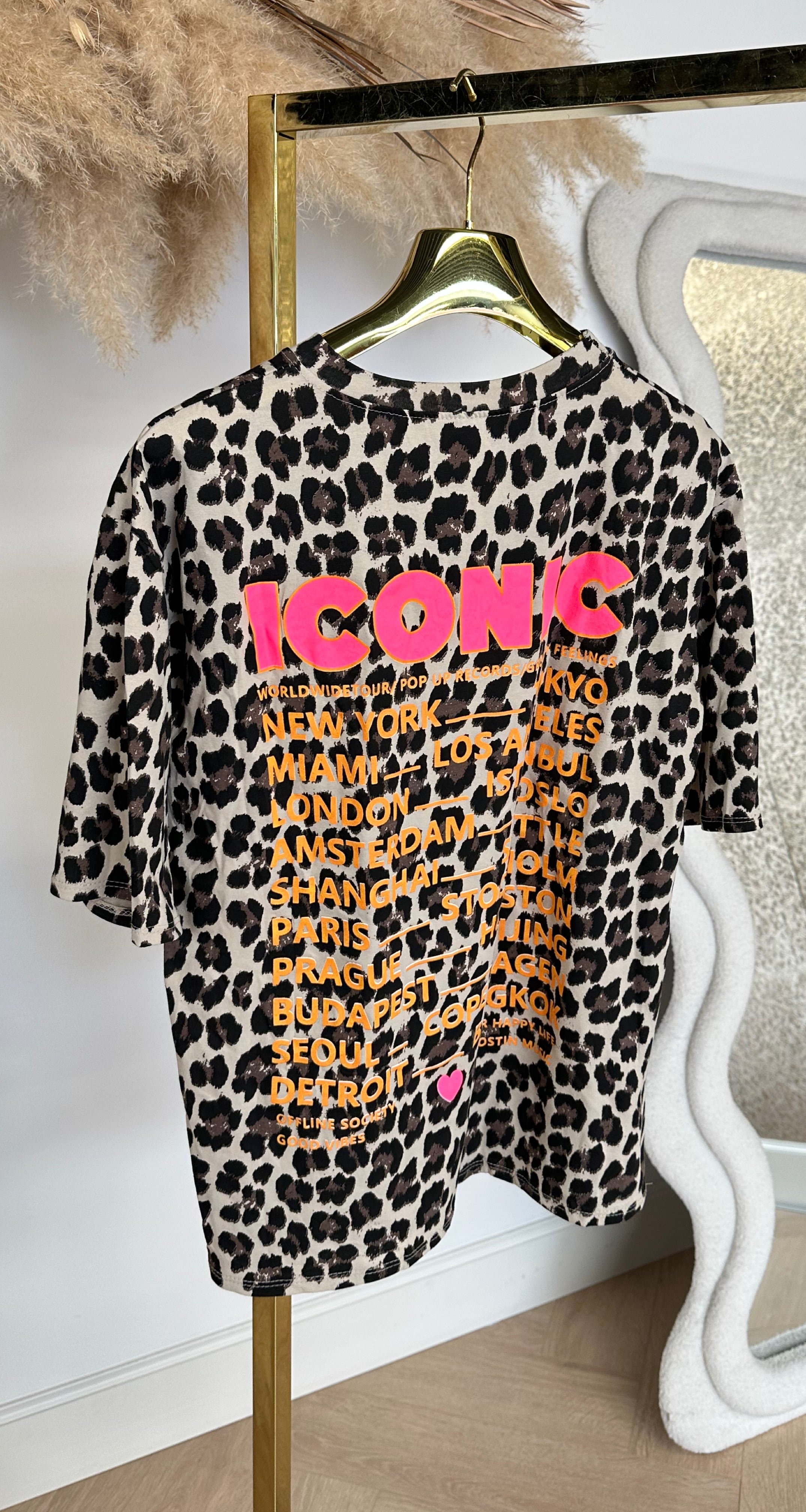 ICONIC OVERSIZED LEOPARD SHIRT 2665 BEIGE