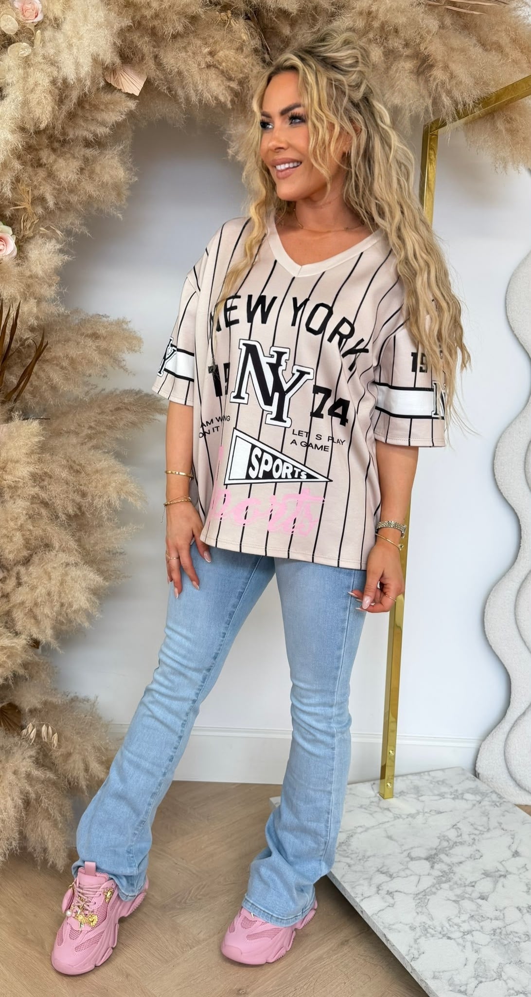 REBEL SPORTS BASEBALL SHIRT BEIGE