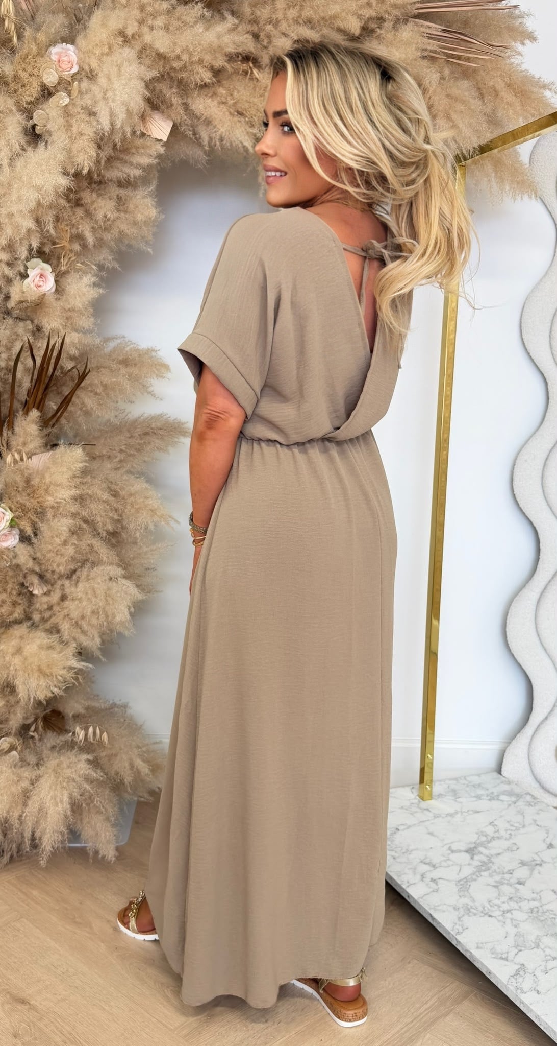 BORDY DRESS DARKBEIGE