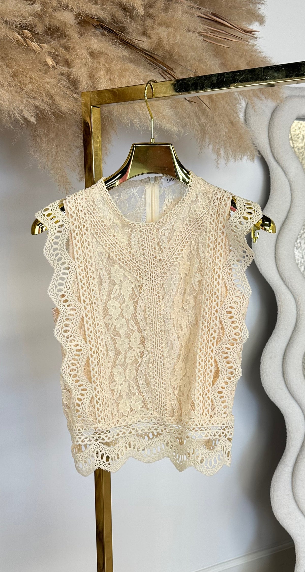 LACE ALLURE TOP 2109 BEIGE