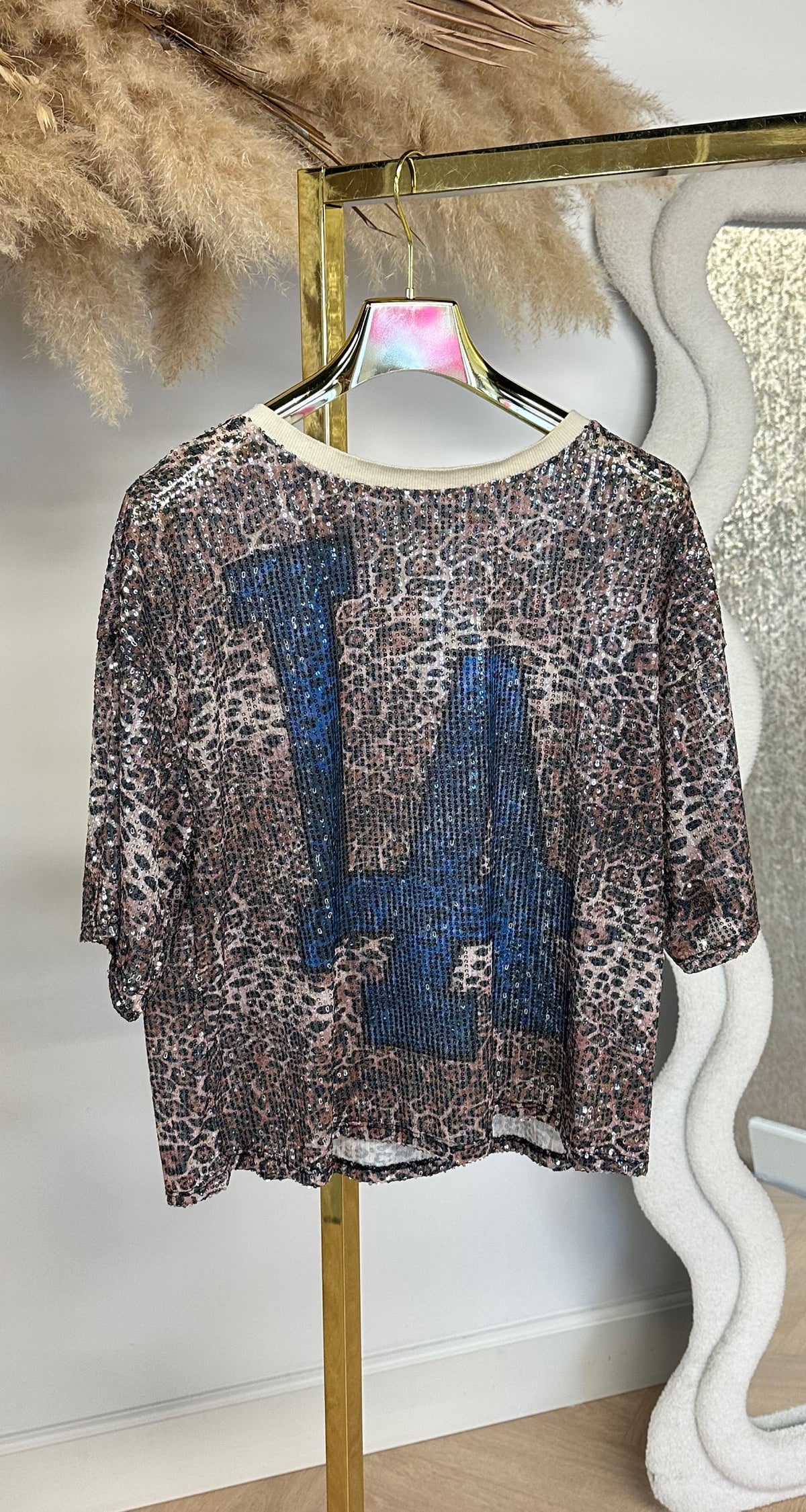 LEO SEQUIN LA SHIRT BLUE