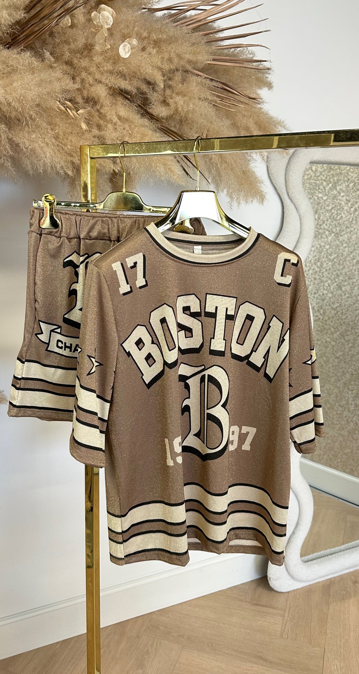SEVENTEEN BOSTON LUREX SET TAUPE