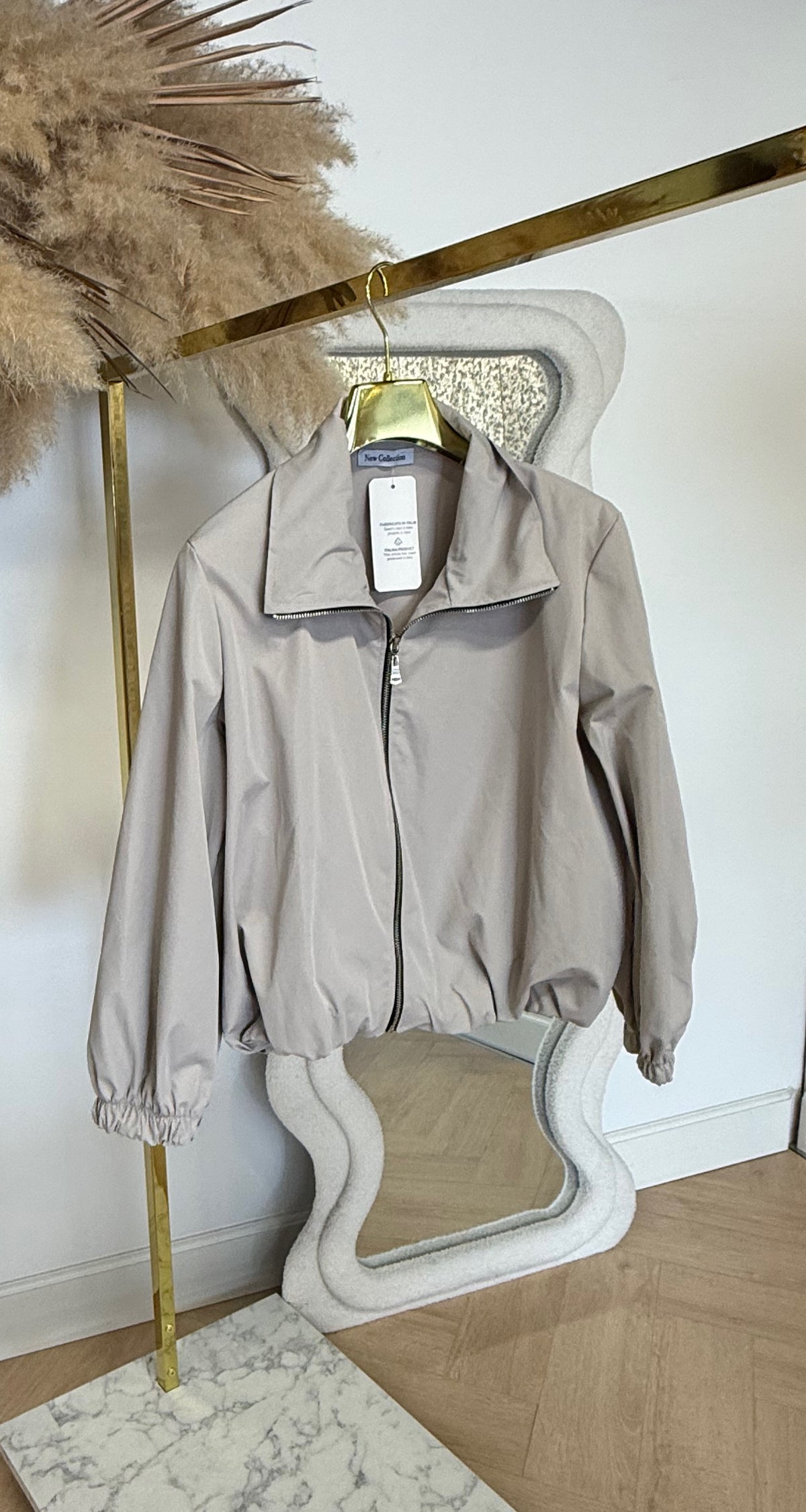 NEW ZIPPER BOMBERJACKET BEIGE