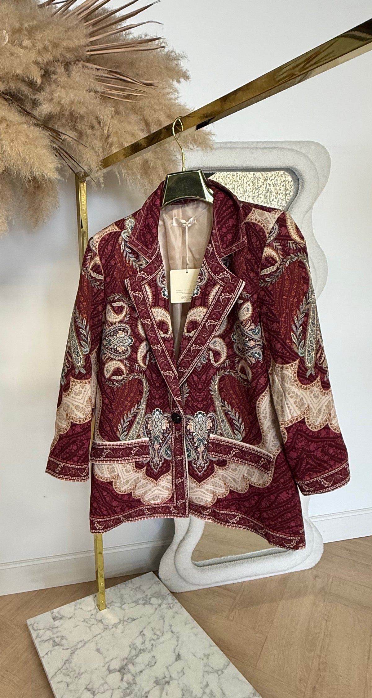 PAISLEY BLAZER BURGUNDY