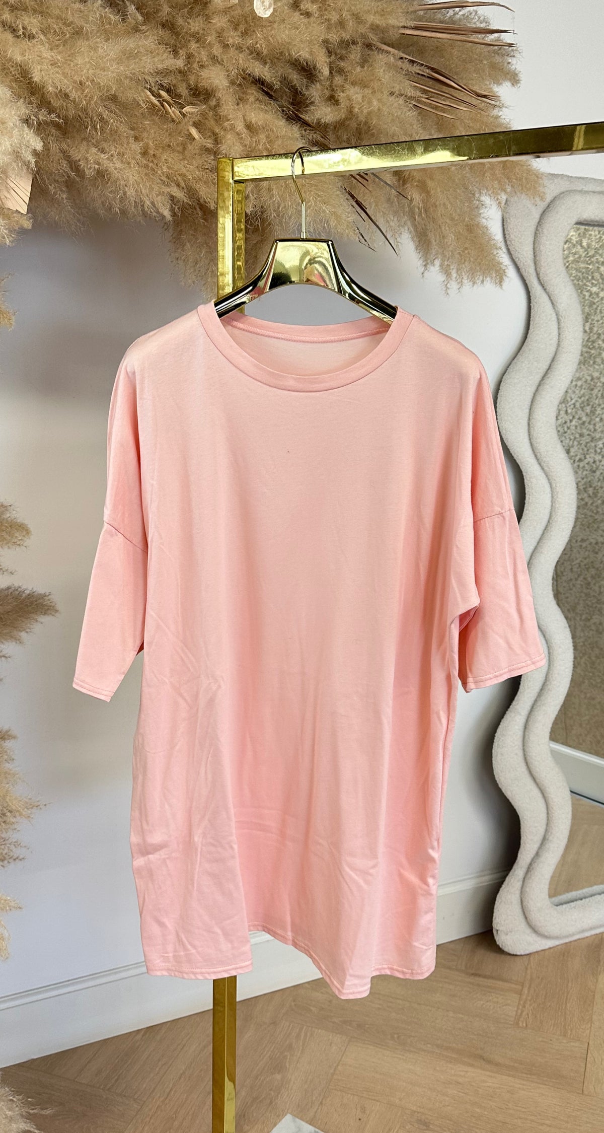 LONG TEE BASIC DRESS PINK