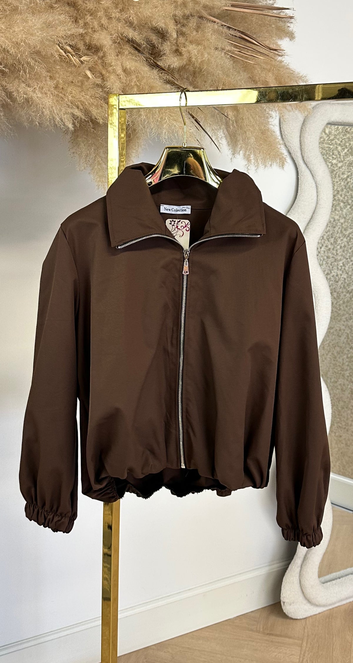 NEW ZIPPER BOMBERJACKET CHOCO