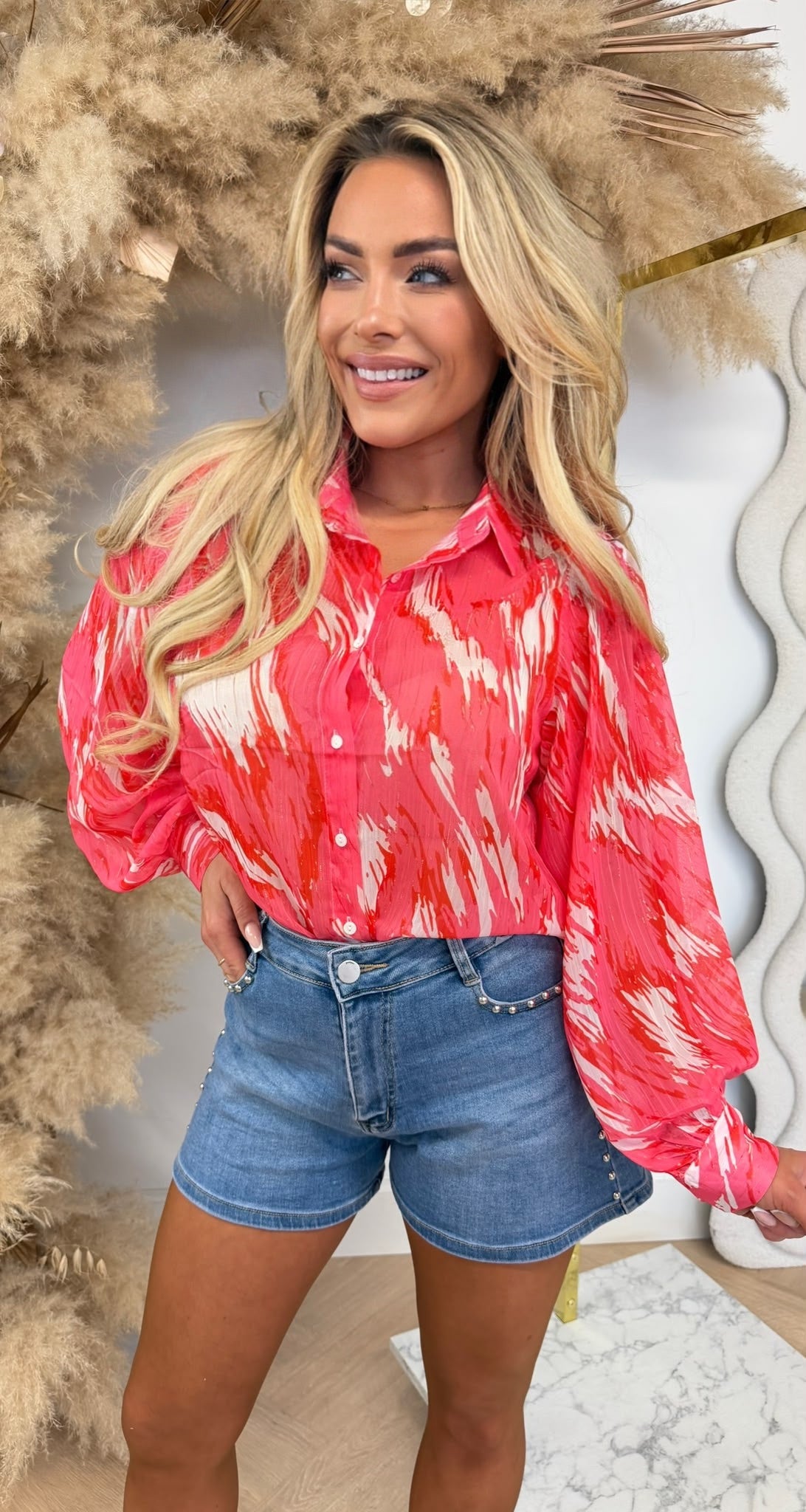 LUREX KNOOP BLOUSE 5621 CORAL