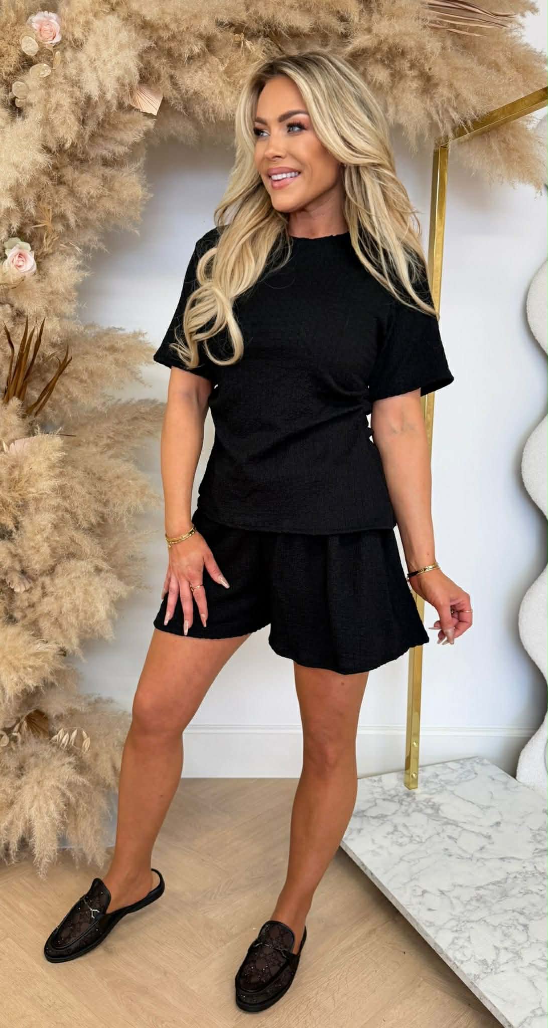 JULINE SET TOP + SHORT BLACK