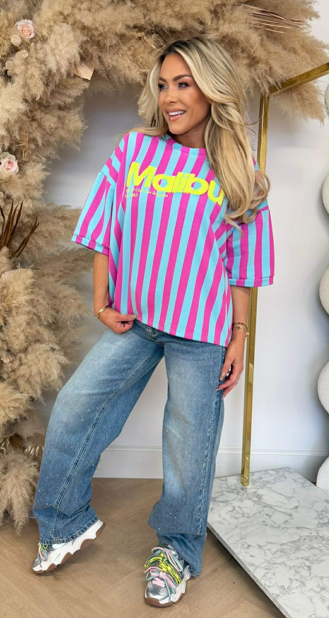 MALIBU STRIPE SHIRT 20614 LILA/BLUE