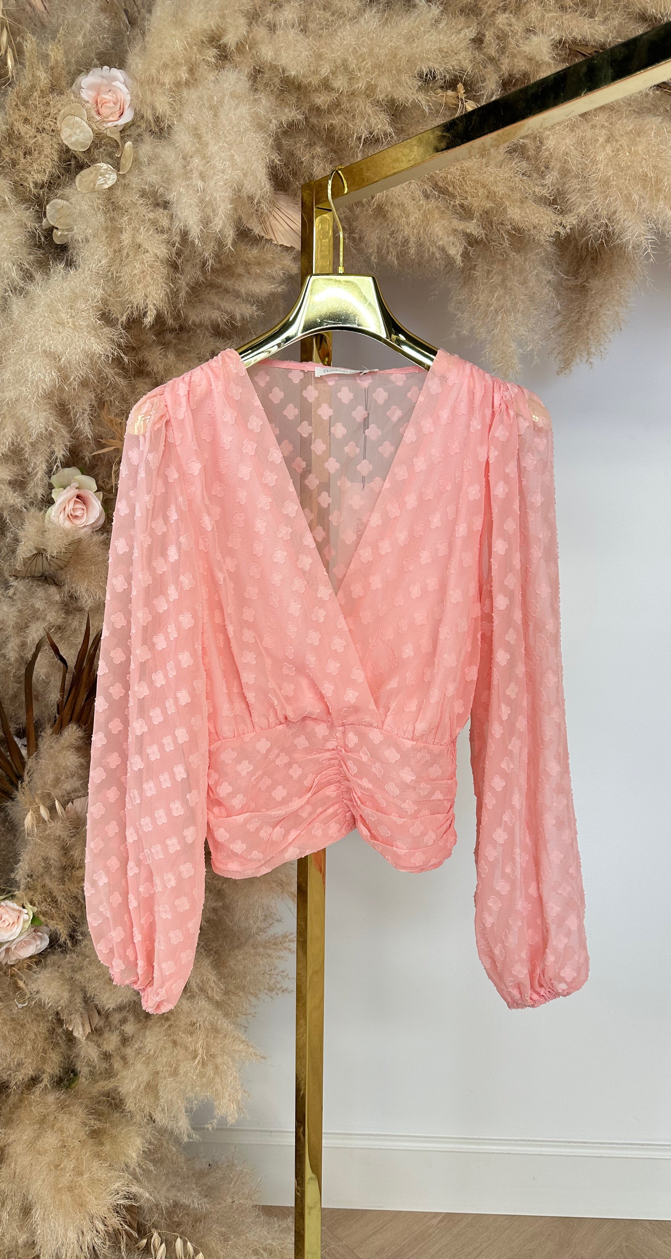 MESH FLOWER TOP 5413 SOFTPINK