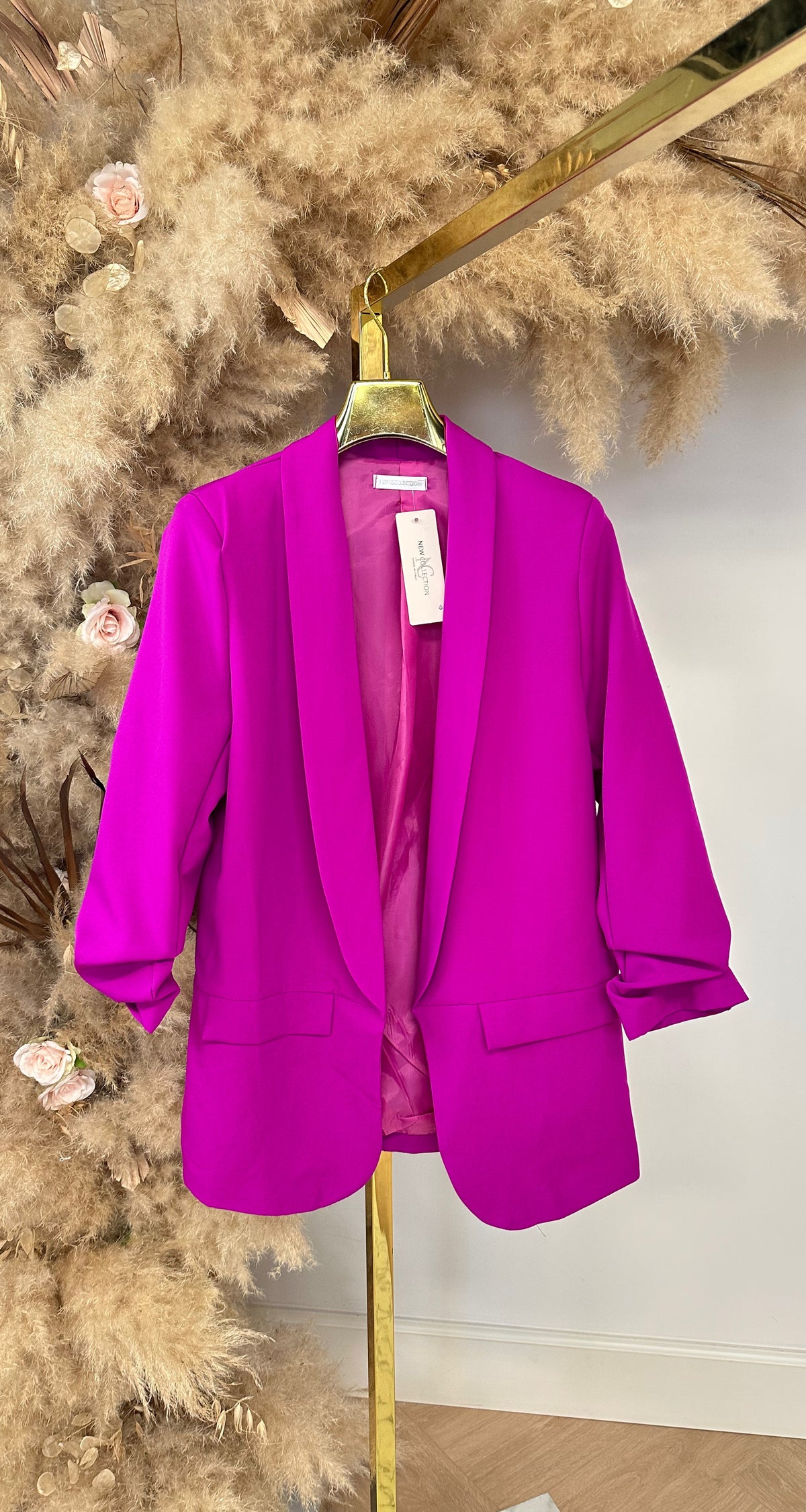 MUSTHAVE CROPPED MOUW BLAZER AUBERGINE