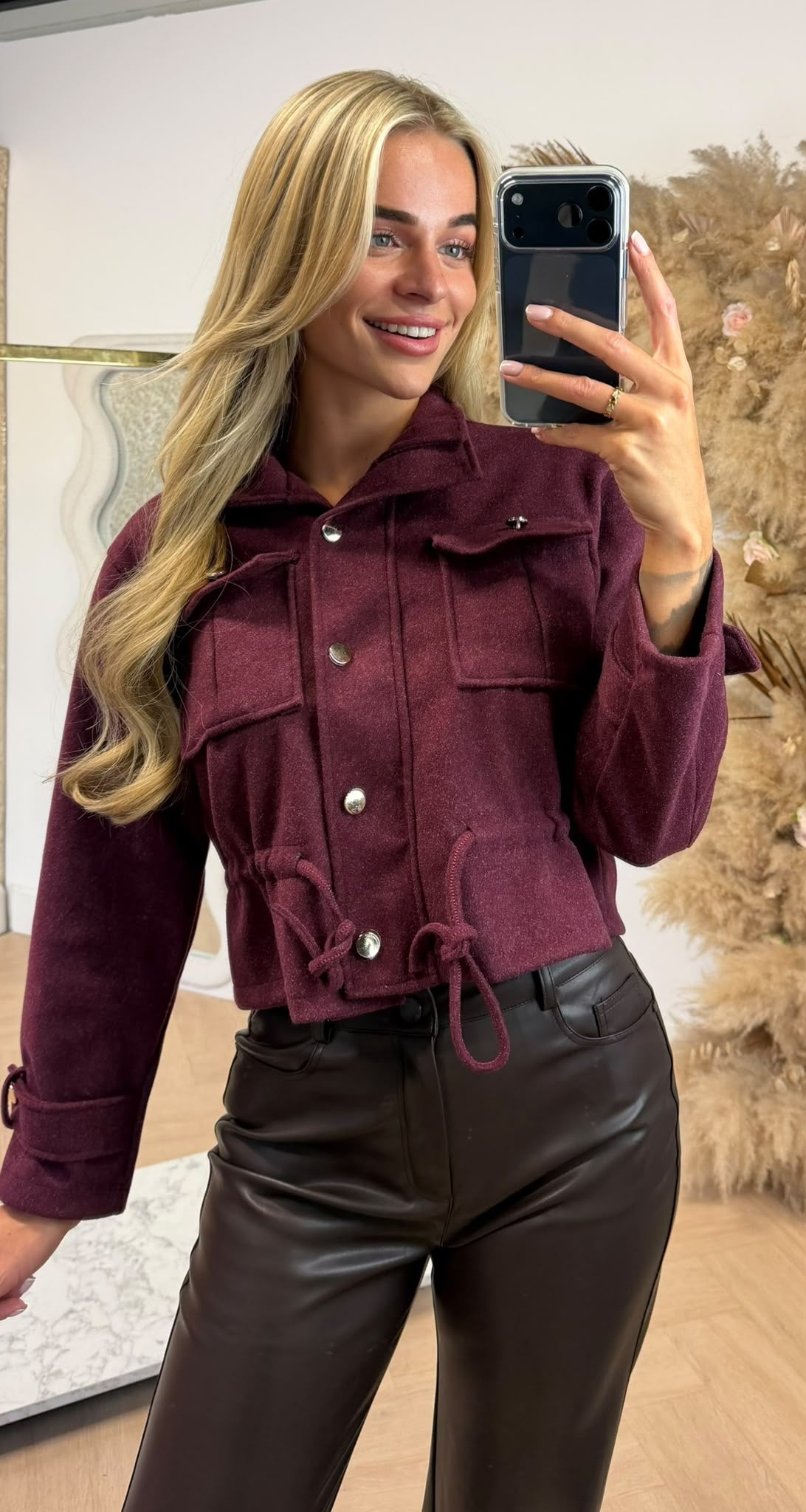 LOTTE WAISTED KOORD JACK BORDEAUX