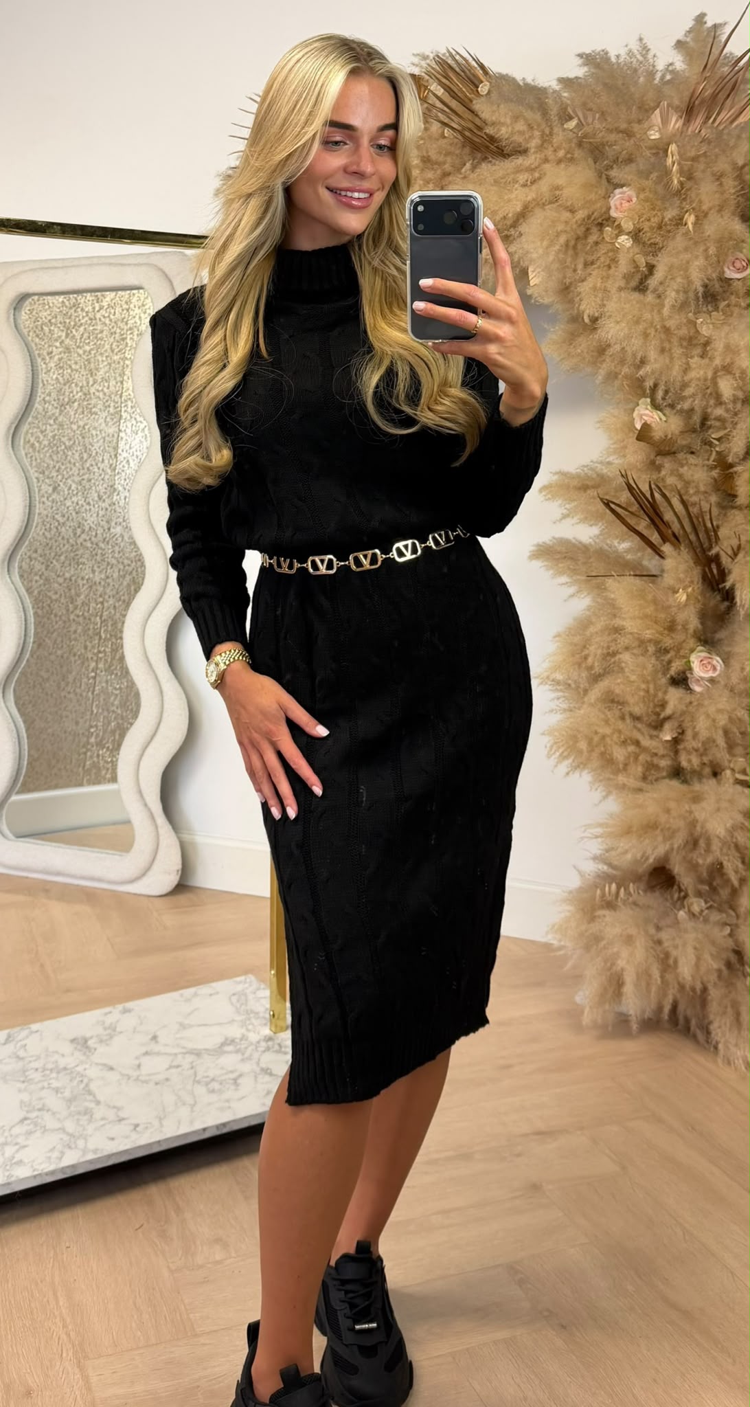 YARA KABEL KOL LONG DRESS TAUPE