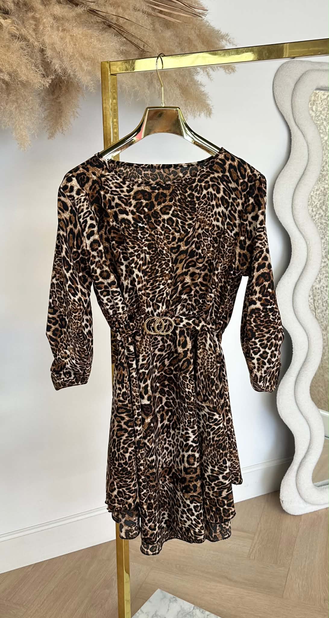 PRINTY BELT DRESS TIGER