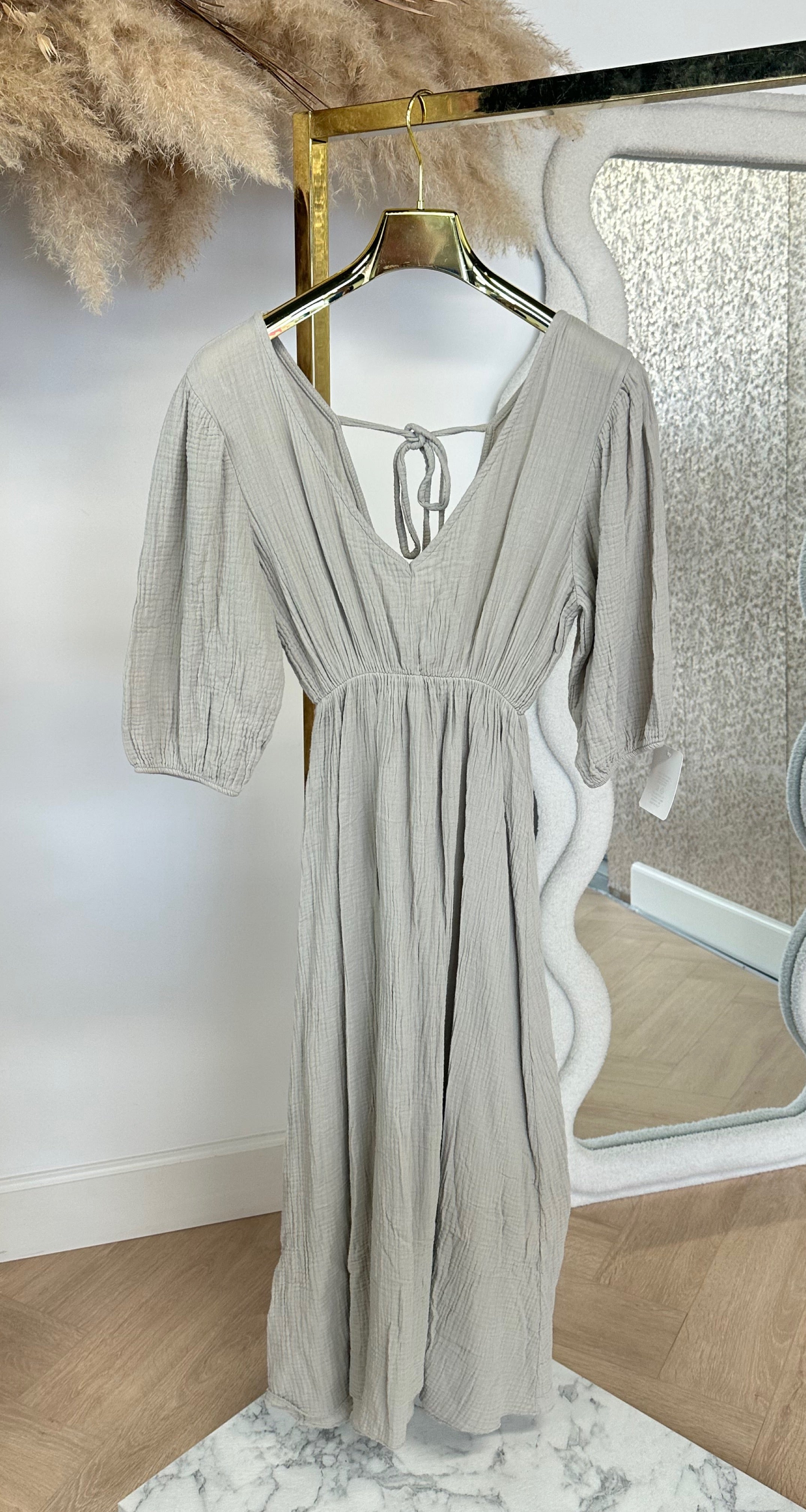 PROMISE COTTON MAXI DRESS BEIGE