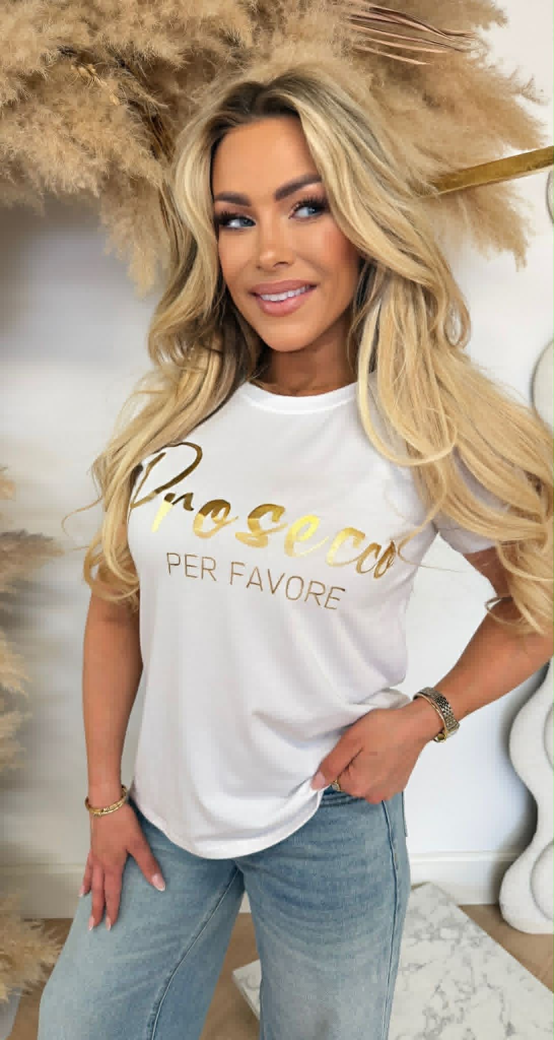PROSECCO PER FAVORE GOLD TEE 9755 WHITE