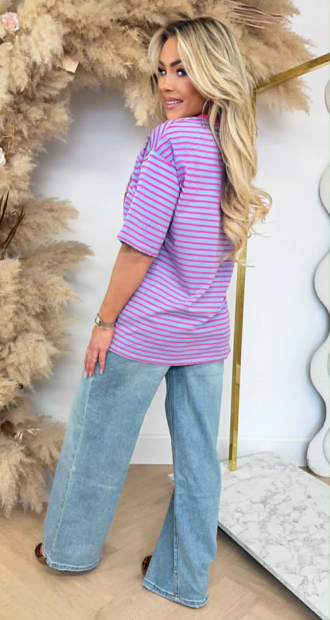 SOHO LEO STRIPE TEE 00196-2 BLUE